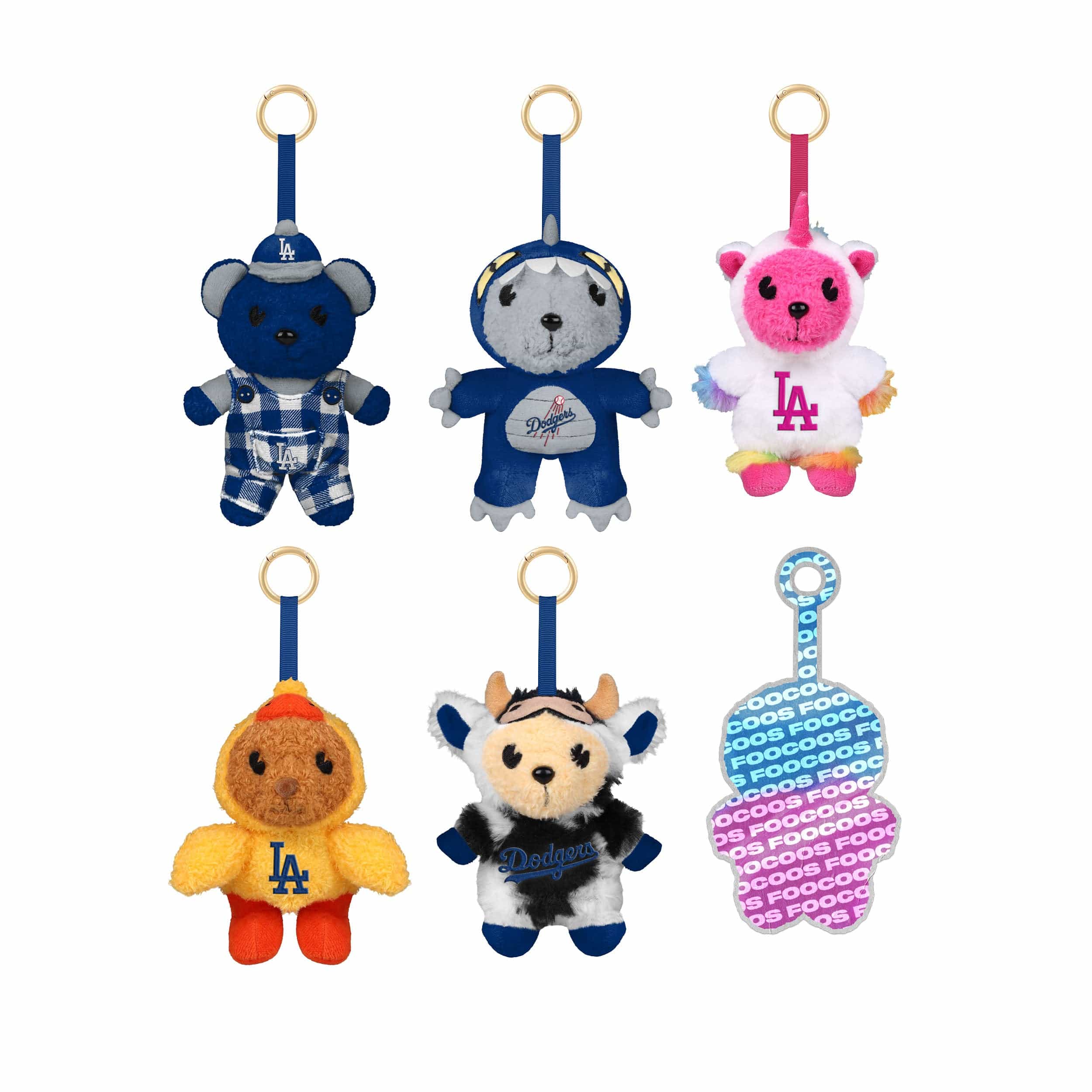 Los Angeles Dodgers MLB FOOCOOS Plush Bag Charm Keychain Blind Box Series 1 (PREORDER - SHIPS LATE MAY)