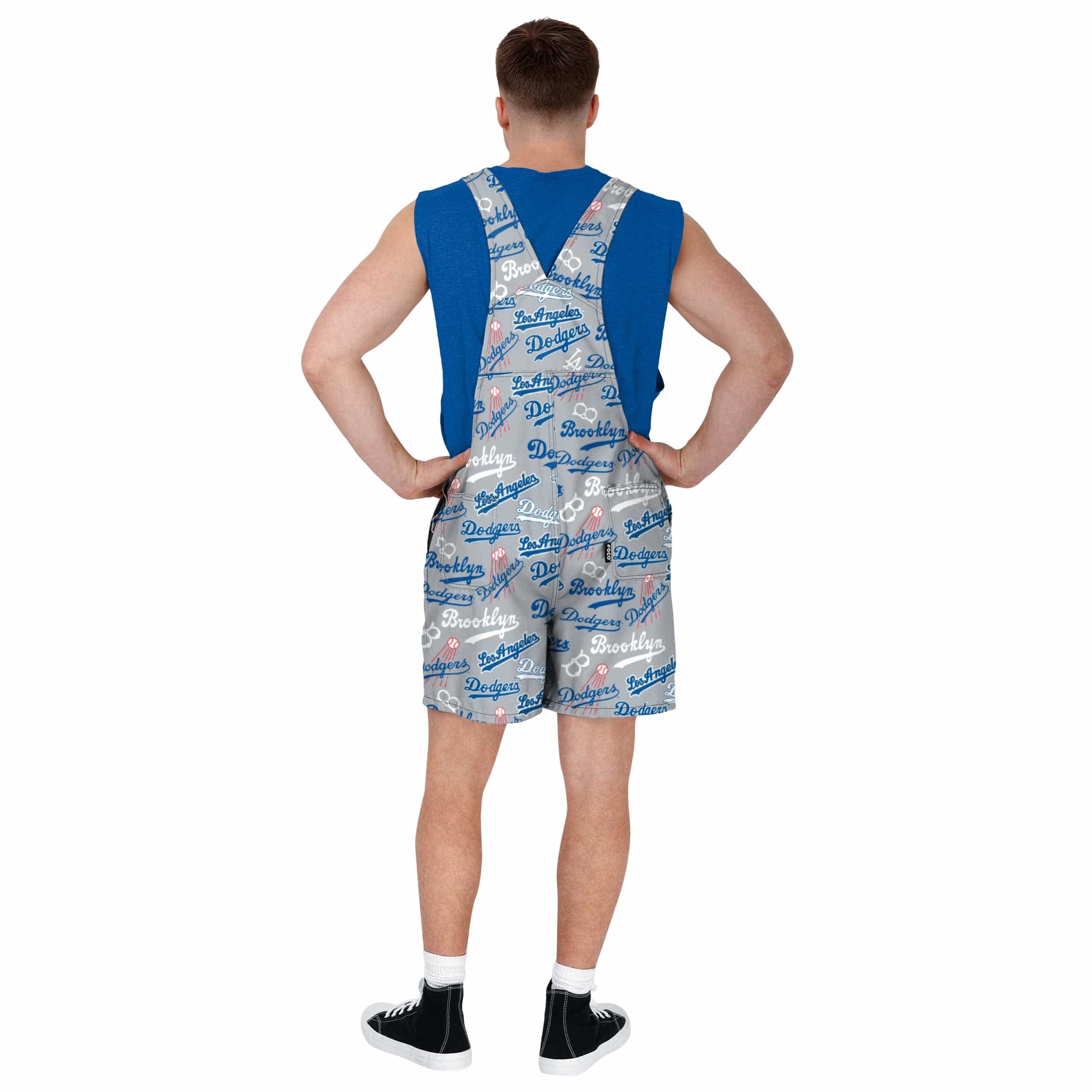 Los Angeles Dodgers MLB Mens Historic Print Bib Shortalls - Image 2