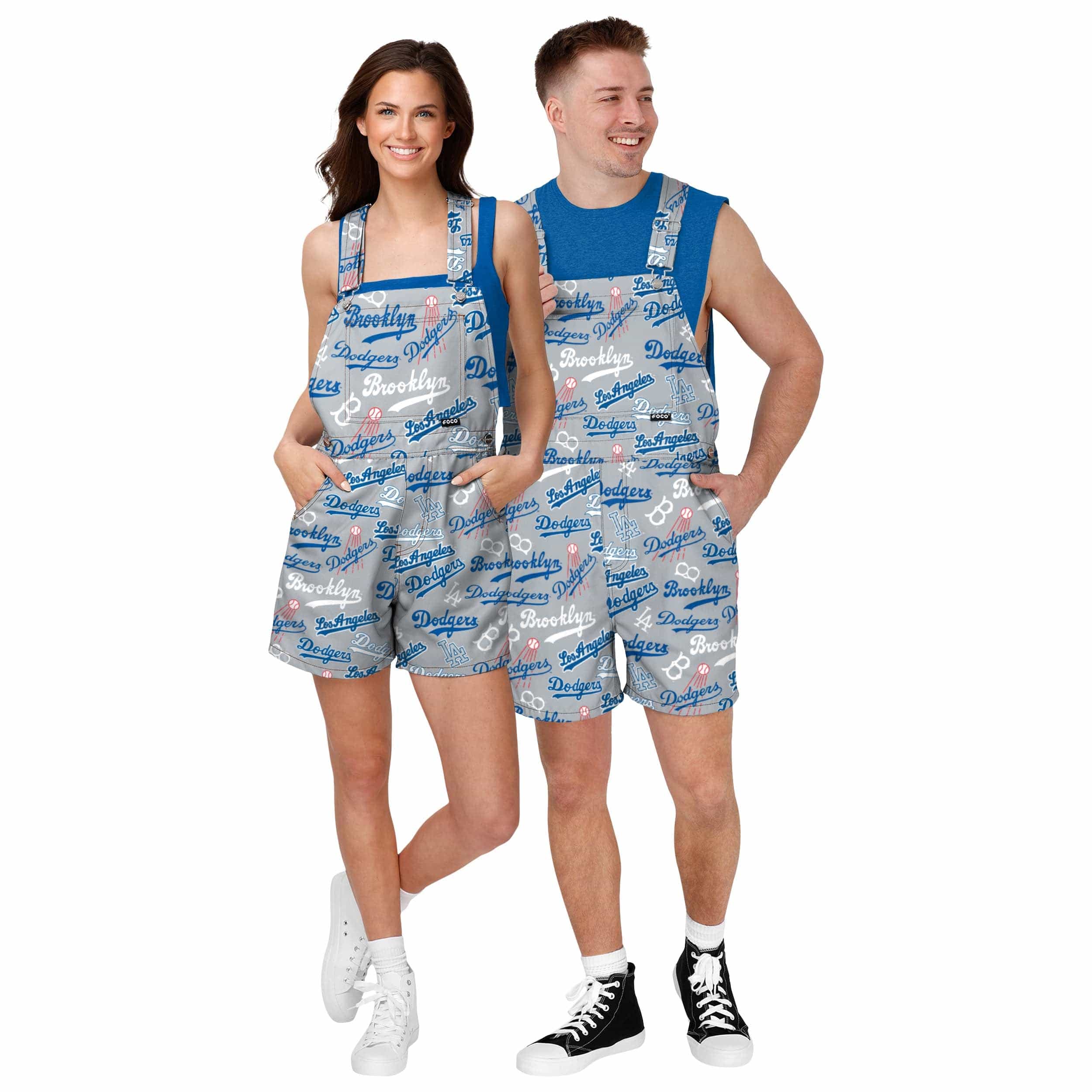 Los Angeles Dodgers MLB Mens Historic Print Bib Shortalls - Image 3