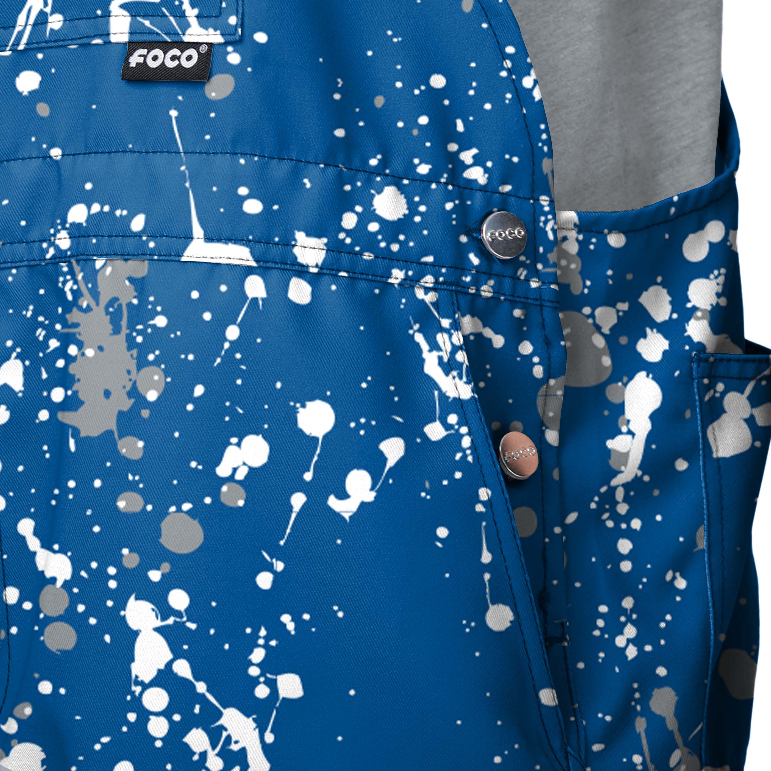 Los Angeles Dodgers MLB Mens Paint Splatter Bib Shortalls - Image 4