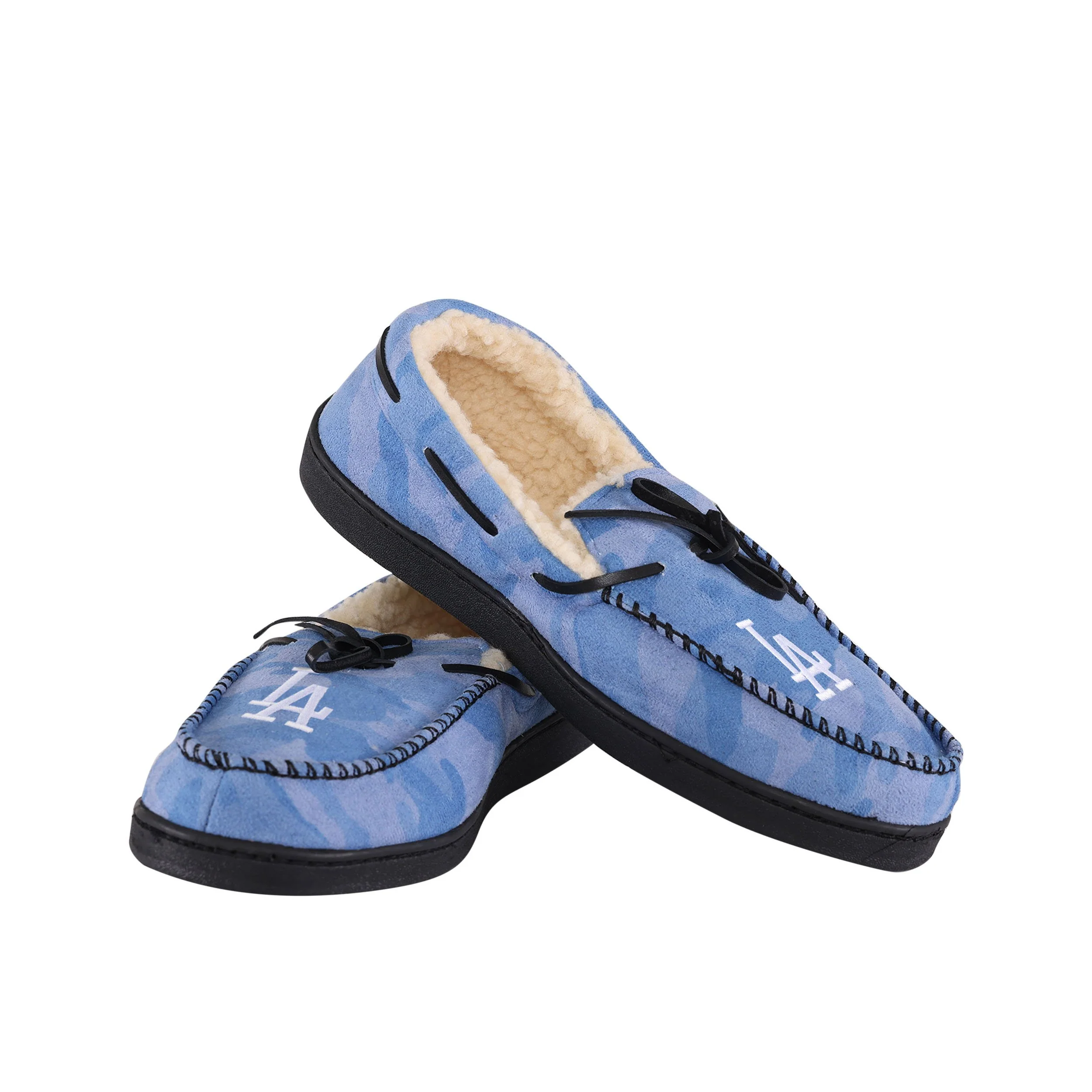 Los Angeles Dodgers MLB Mens Printed Camo Moccasin Slippers