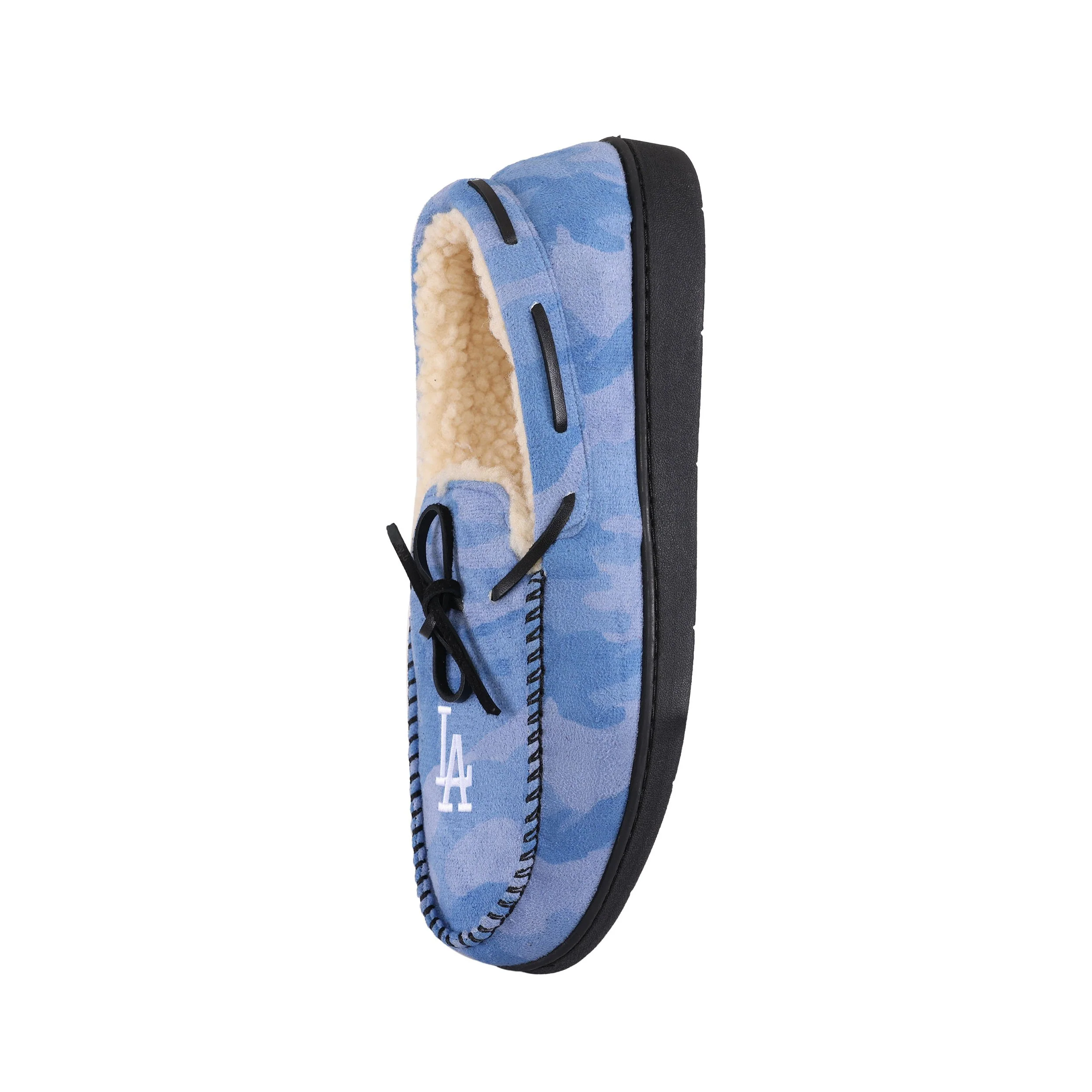 Los Angeles Dodgers MLB Mens Printed Camo Moccasin Slippers - Image 3