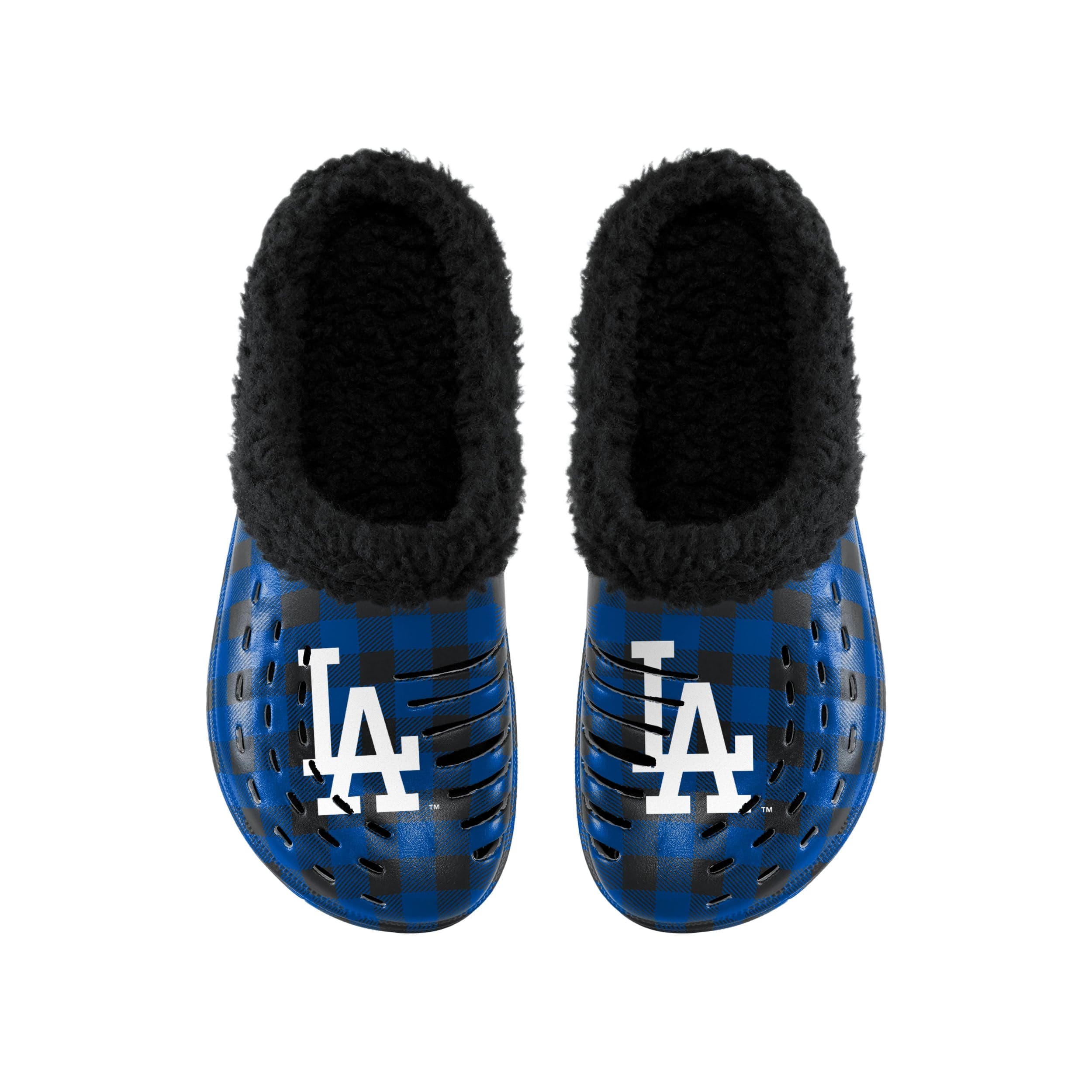 Los Angeles Dodgers MLB Mens Sherpa Lined Buffalo Check Clog - Image 4