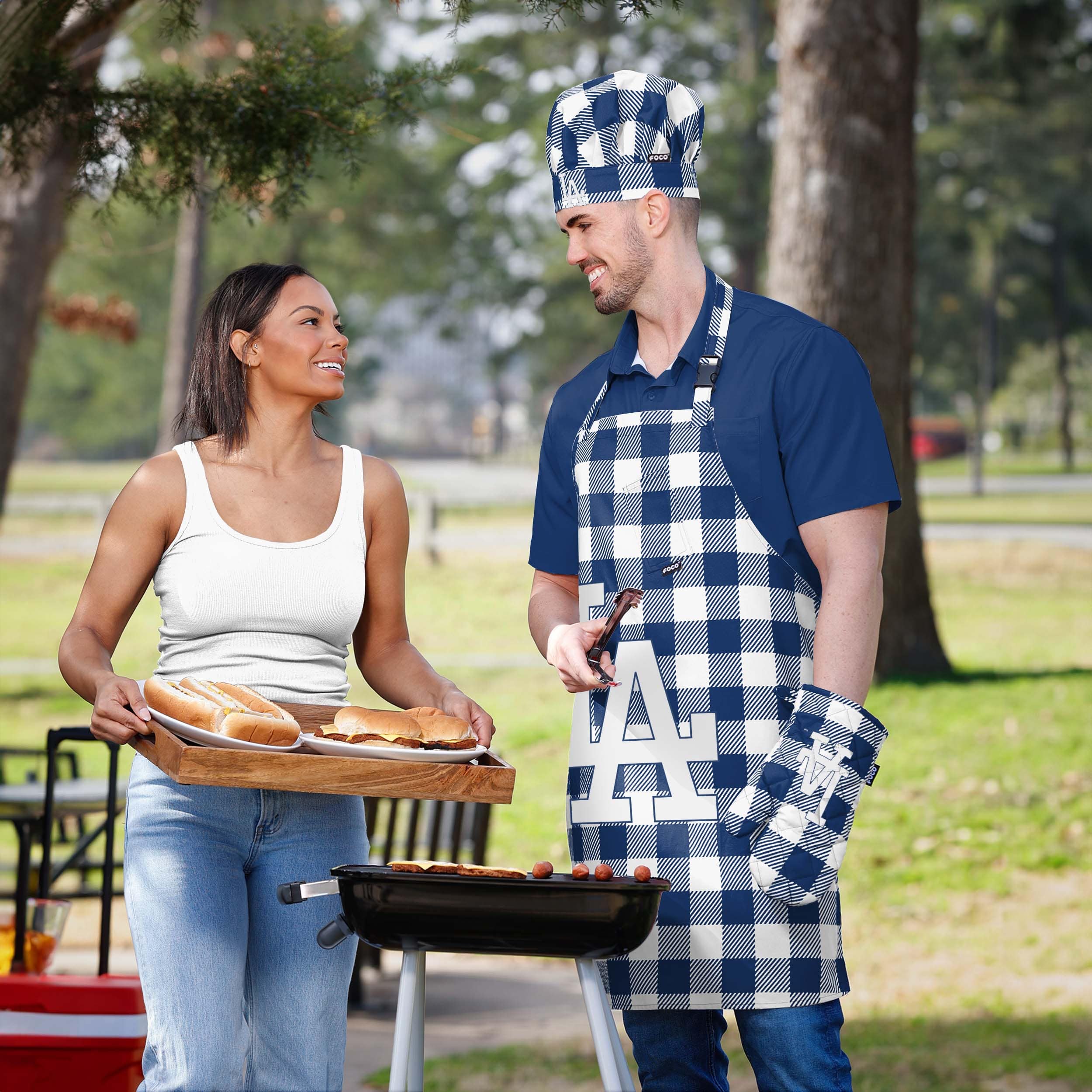 Los Angeles Dodgers MLB Plaid Chef Set - Image 5