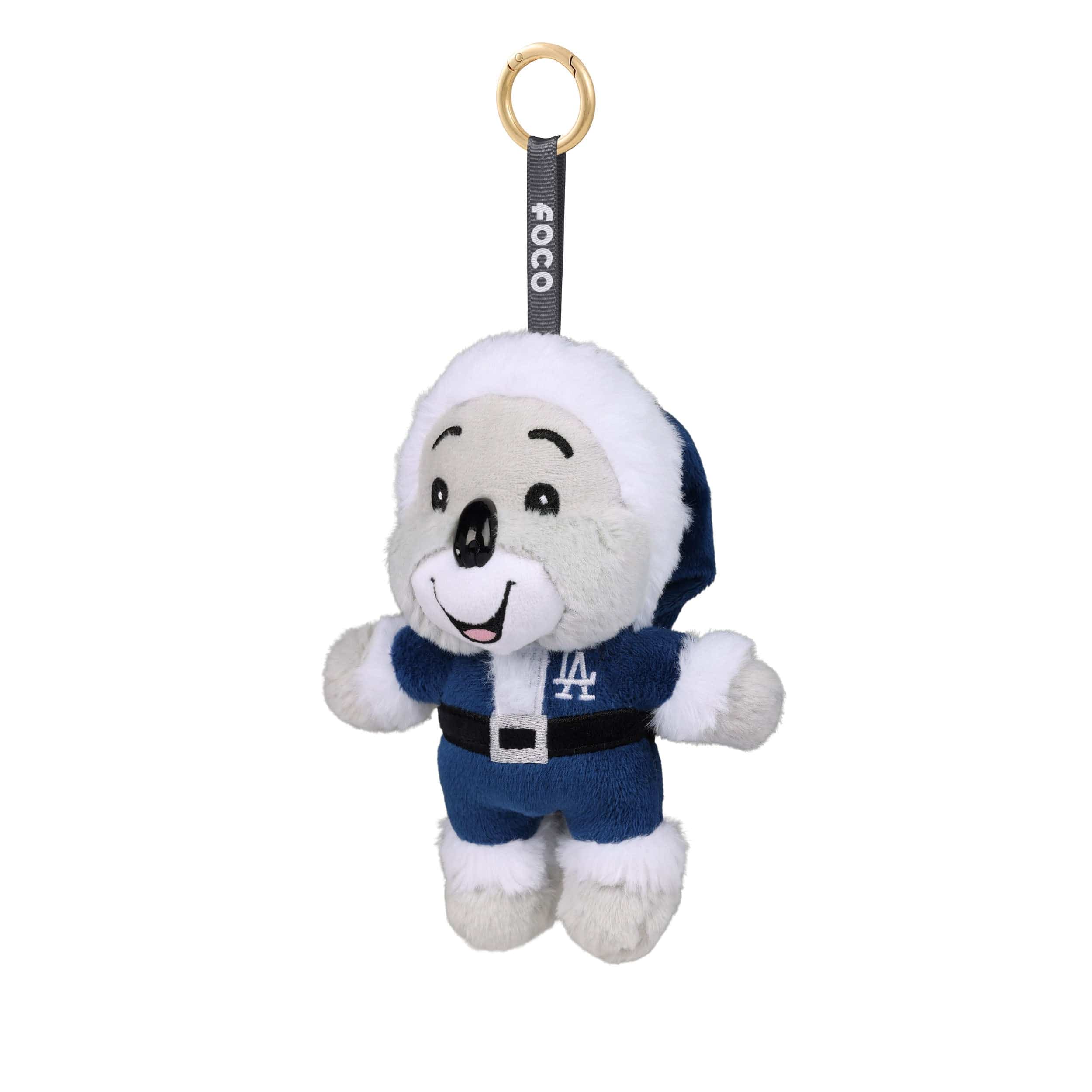 Los Angeles Dodgers MLB Plush Mascot Santa Bag Charm Keychain - Image 3