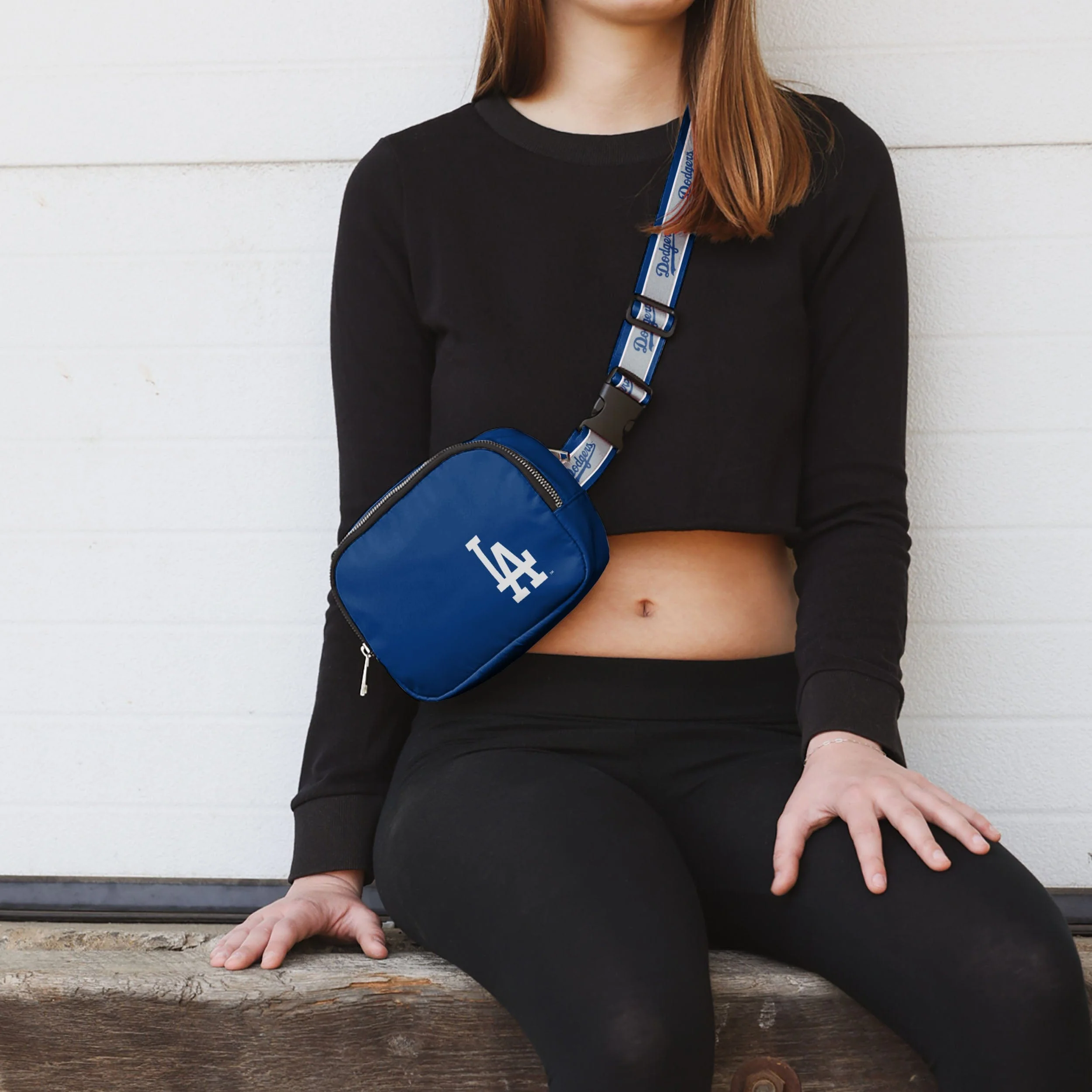 Los Angeles Dodgers MLB Team Wordmark Crossbody Belt Bag - Image 3