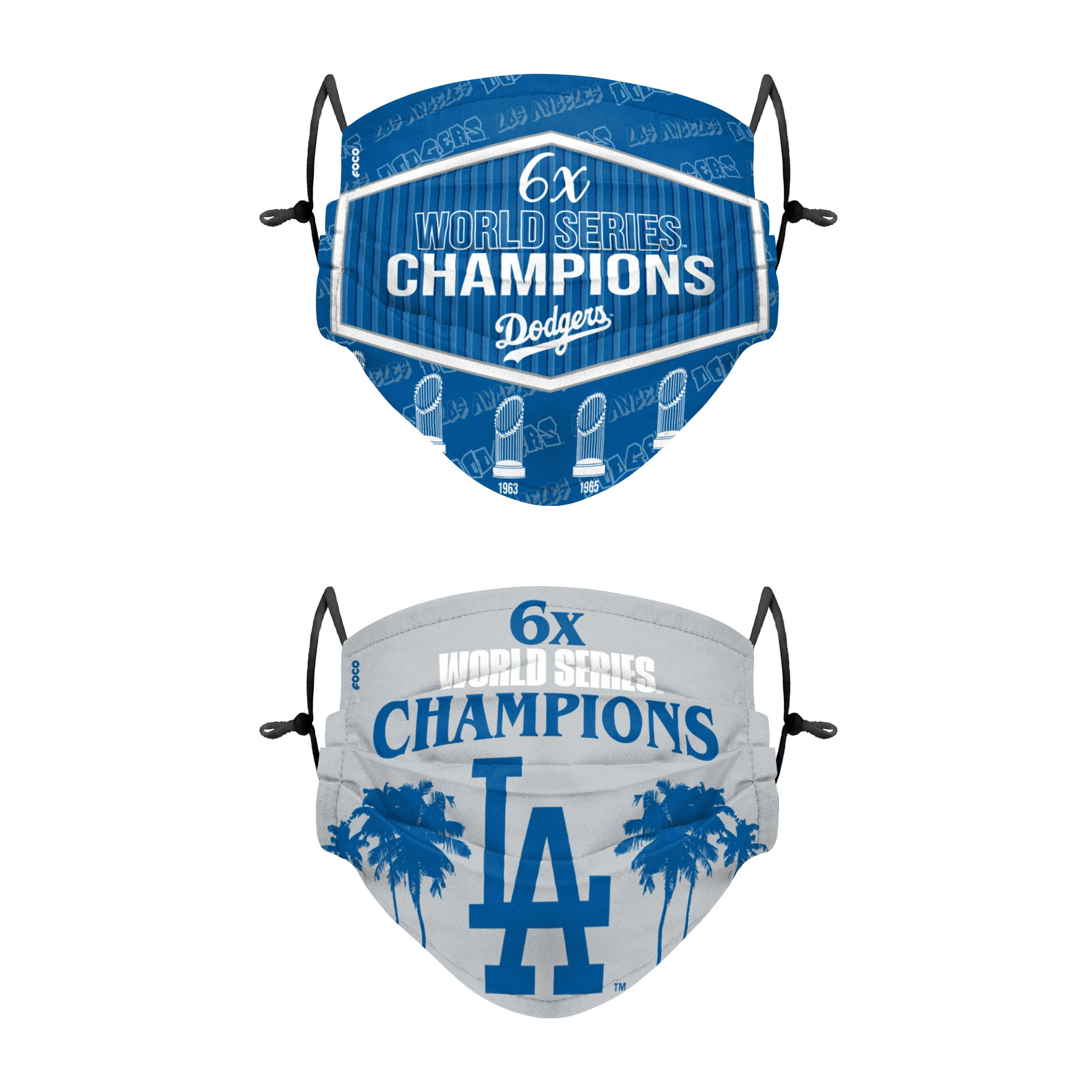 Los Angeles Dodgers MLB Thematic Champions Adjustable 2 Pack Face Cover