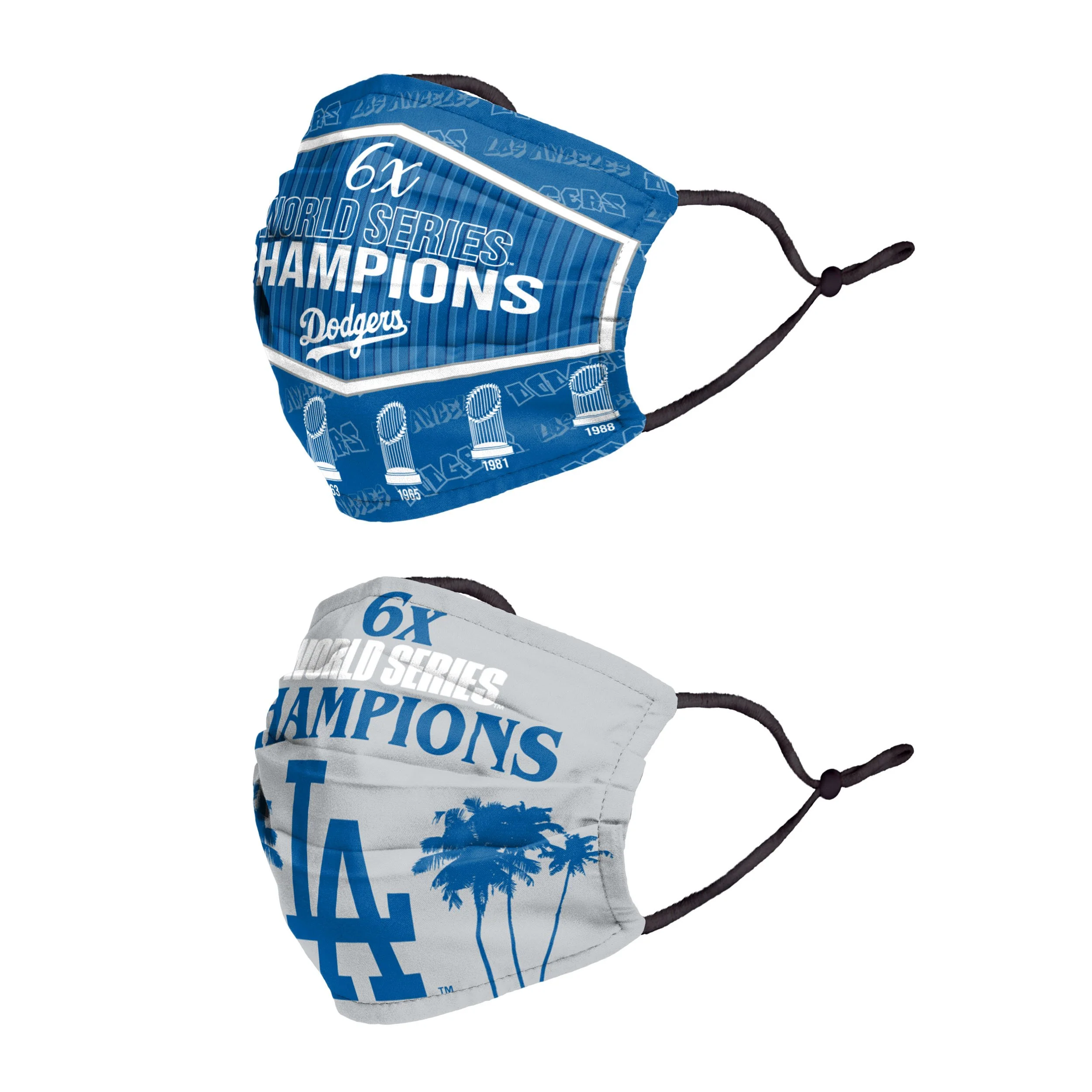 Los Angeles Dodgers MLB Thematic Champions Adjustable 2 Pack Face Cover - Image 2