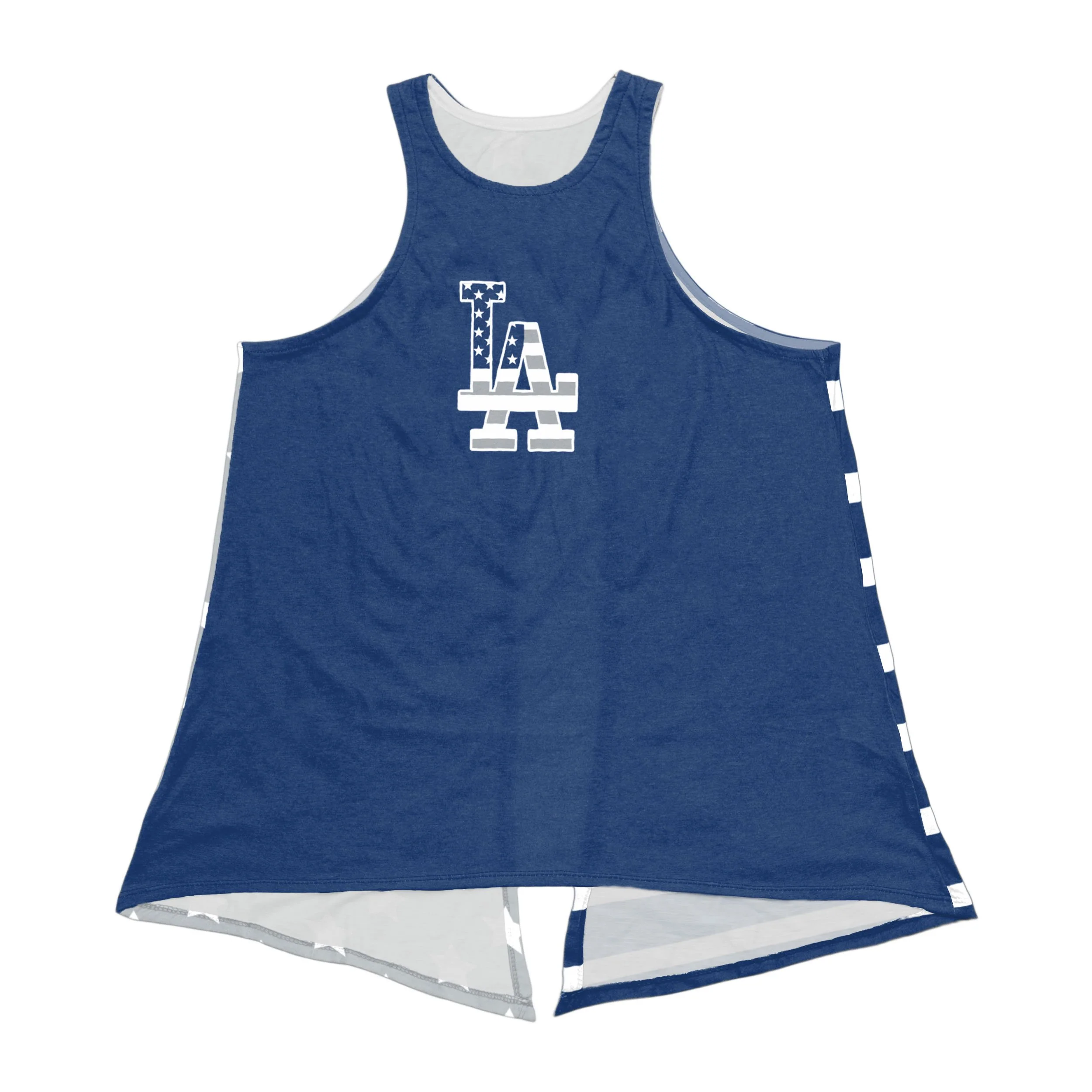 Los Angeles Dodgers MLB Womens Americana Tie-Breaker Sleeveless Top - Image 3