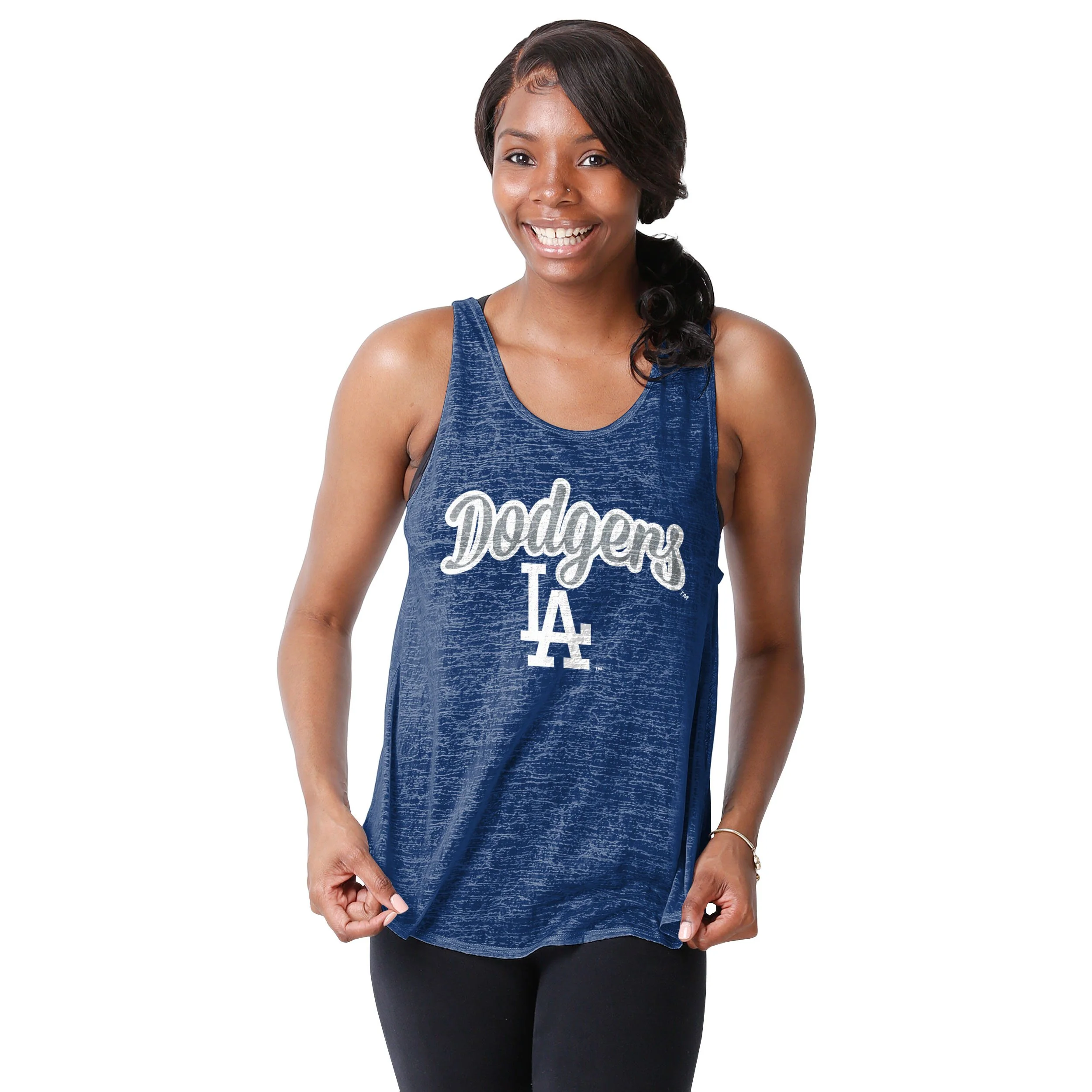 Los Angeles Dodgers MLB Womens Burn Out Sleeveless Top - Image 2