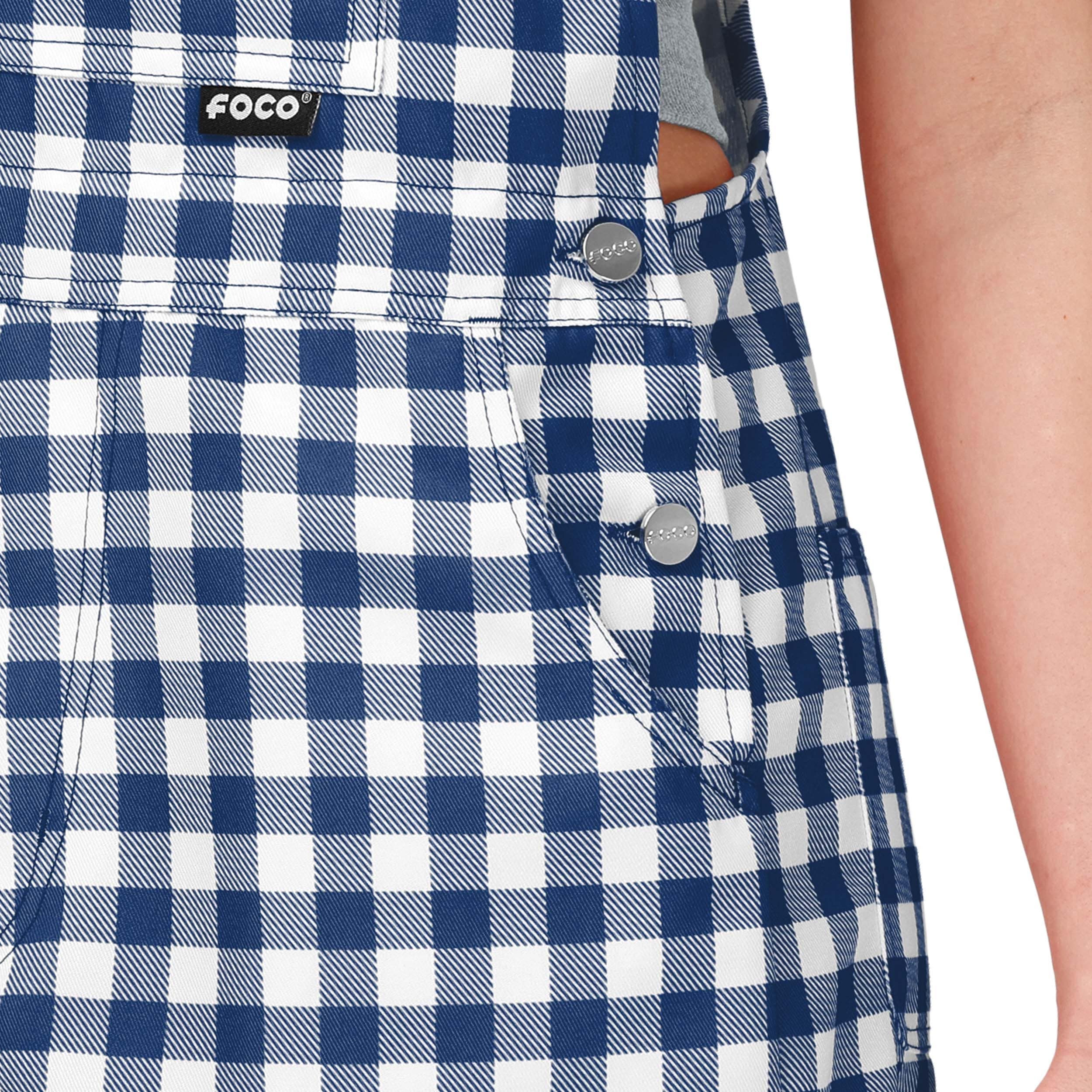 Los Angeles Dodgers MLB Womens Gingham Check Bib Shortalls - Image 4