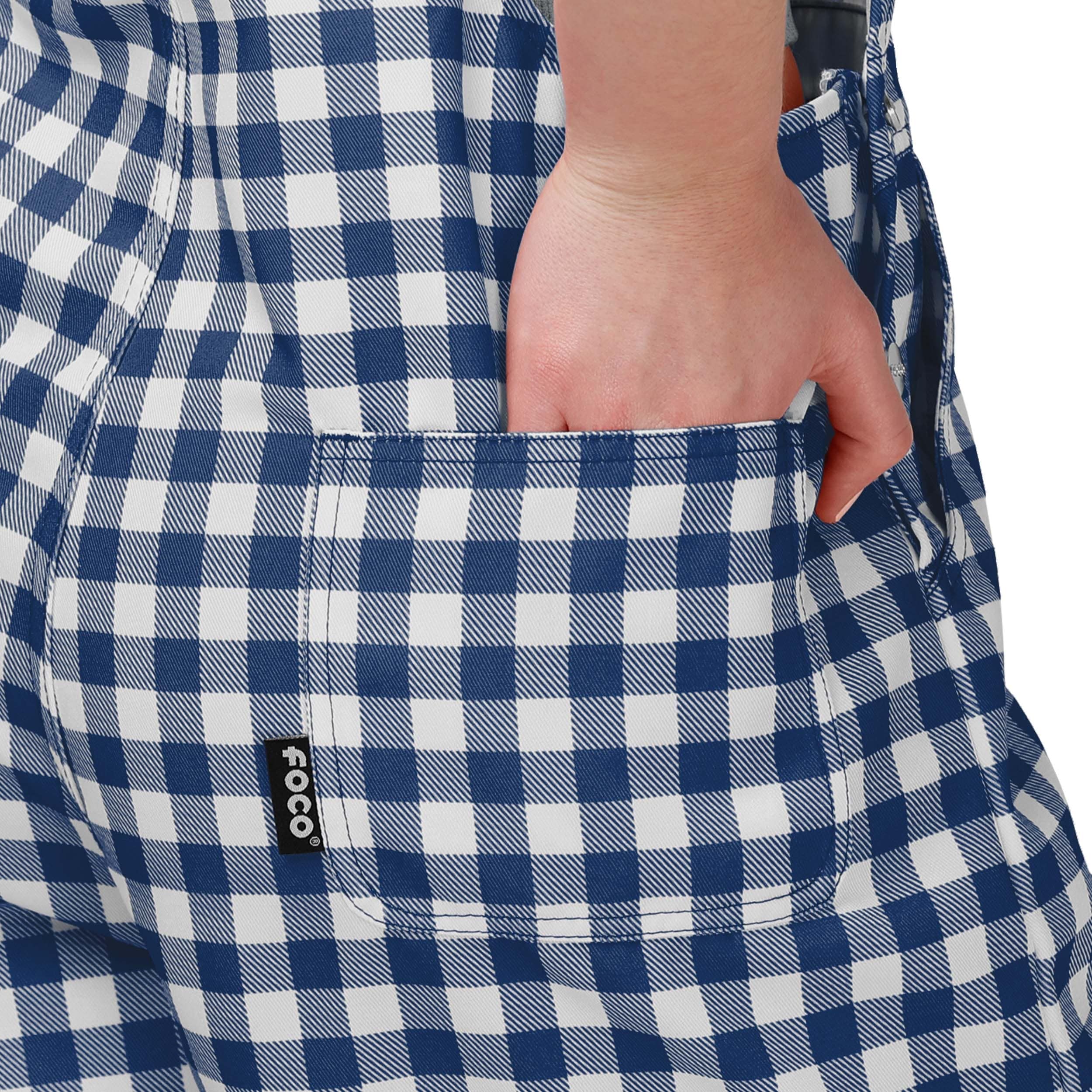 Los Angeles Dodgers MLB Womens Gingham Check Bib Shortalls - Image 5