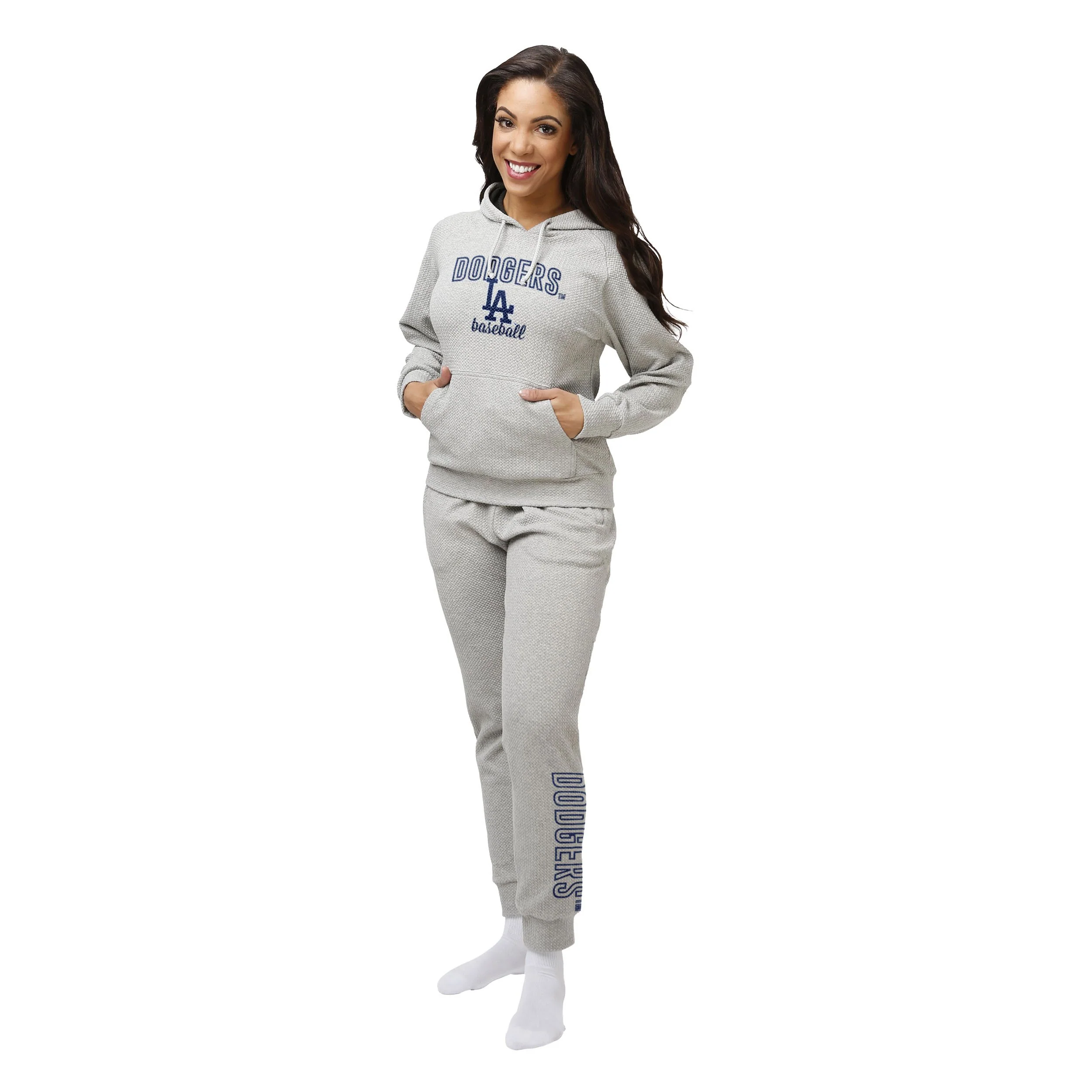 Los Angeles Dodgers MLB Womens Gray Woven Joggers - Image 2