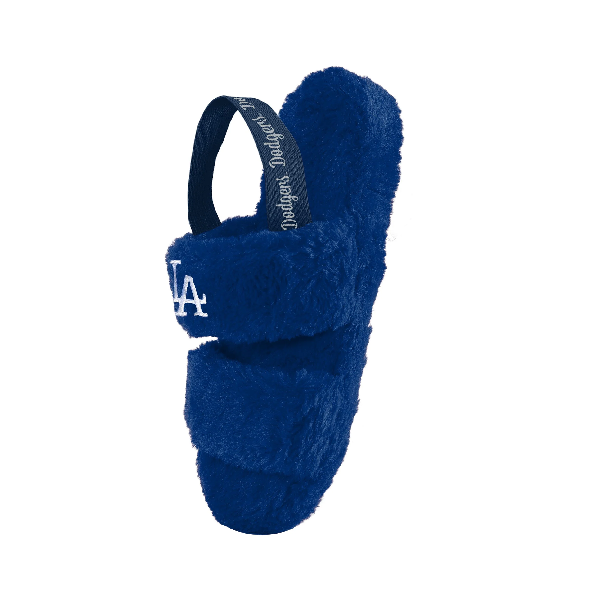 Los Angeles Dodgers MLB Womens Heel Strap Wordmark Fur Slide - Image 3