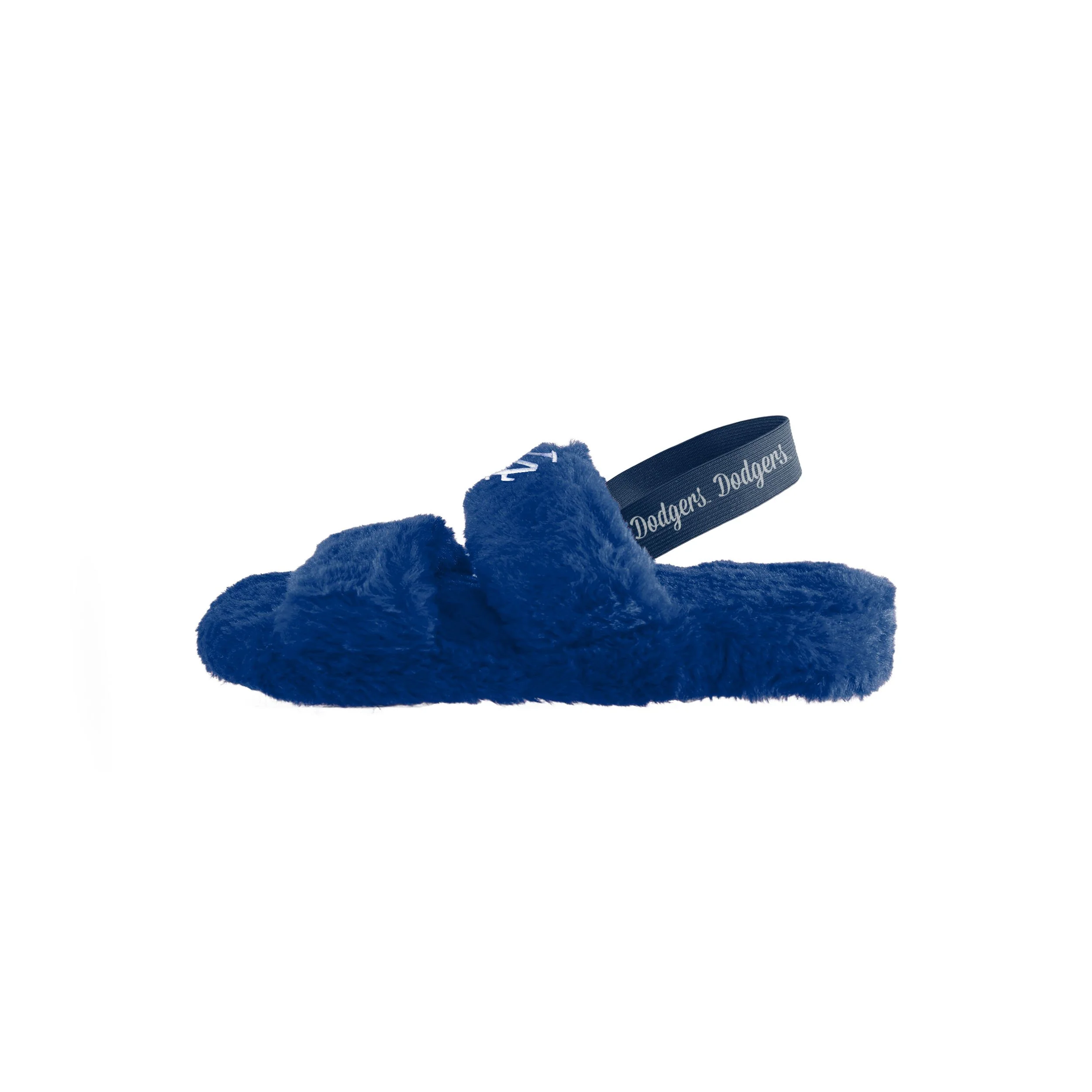 Los Angeles Dodgers MLB Womens Heel Strap Wordmark Fur Slide - Image 4