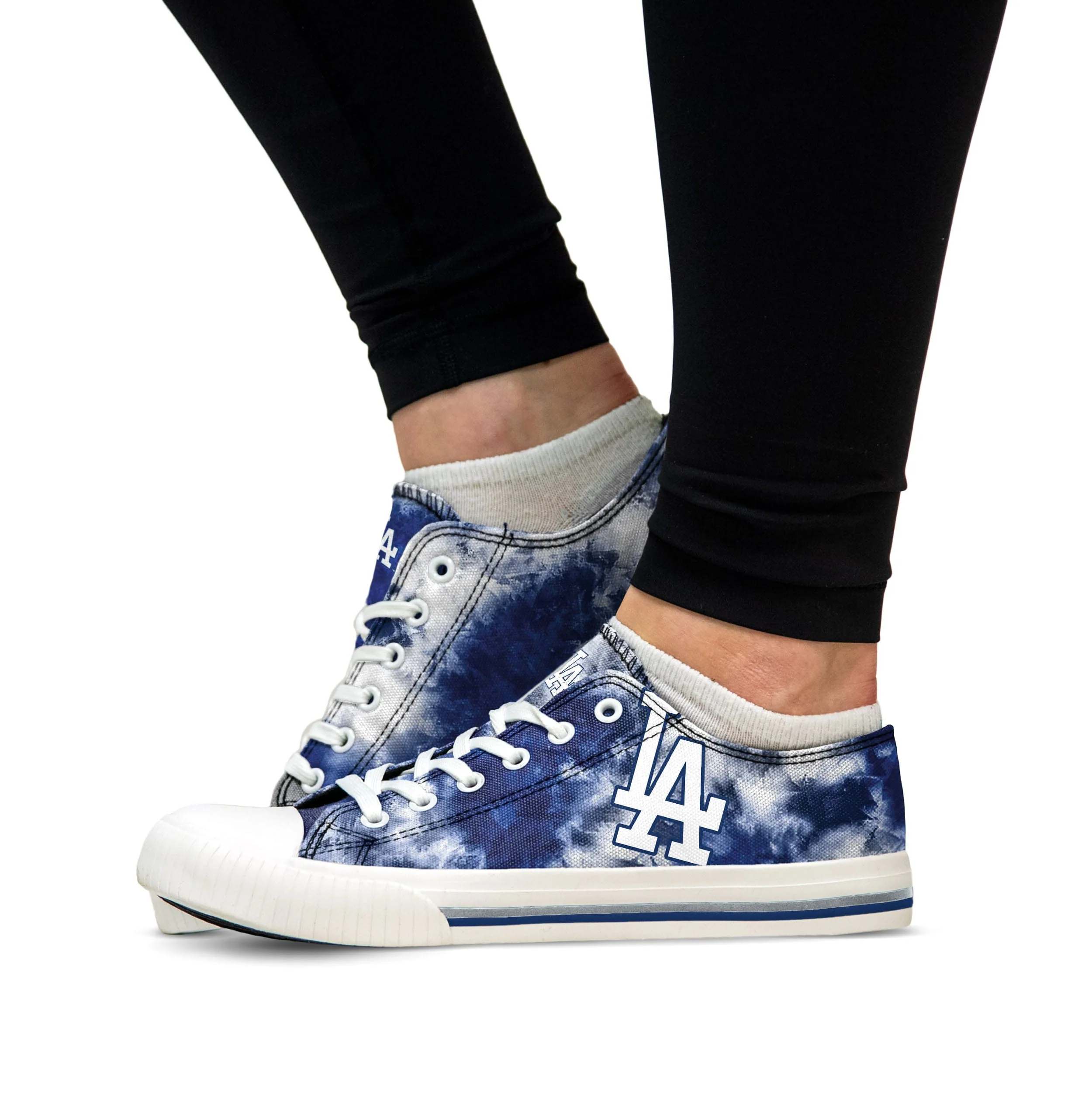 Los Angeles Dodgers MLB Womens Low Top Tie-Dye Canvas Shoe - Image 4
