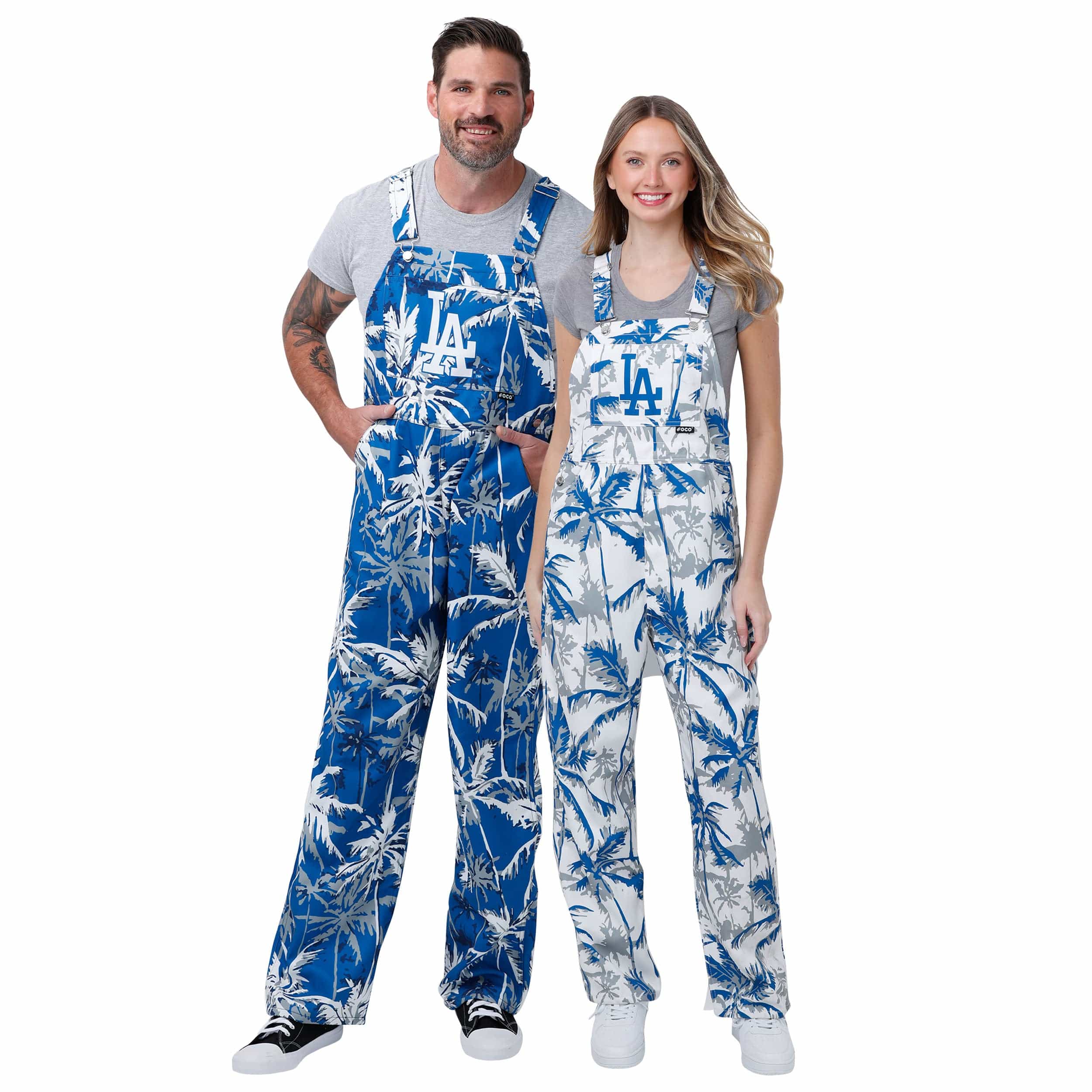 Los Angeles Dodgers MLB Womens Palm Tree Thematic Bib Overalls - Image 3