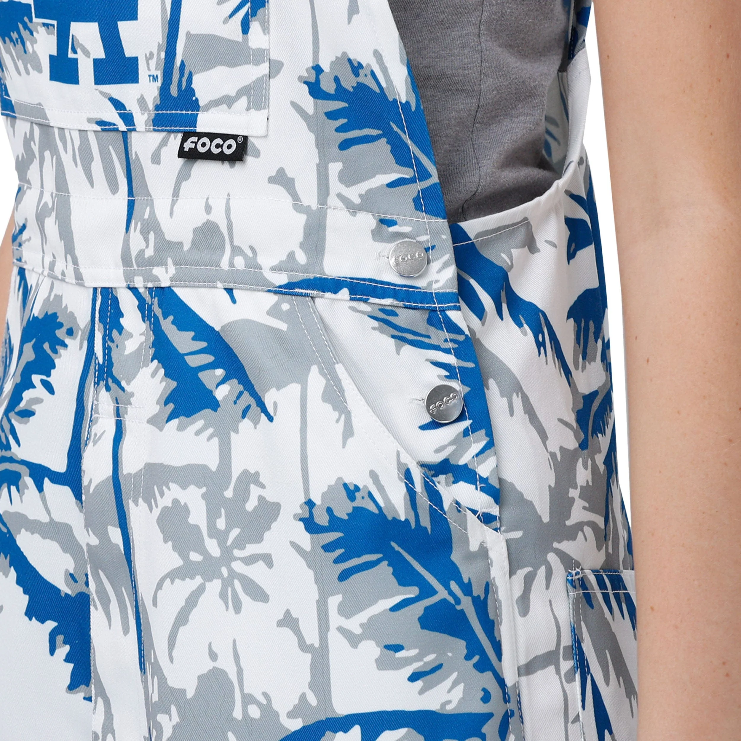 Los Angeles Dodgers MLB Womens Palm Tree Thematic Bib Overalls - Image 5