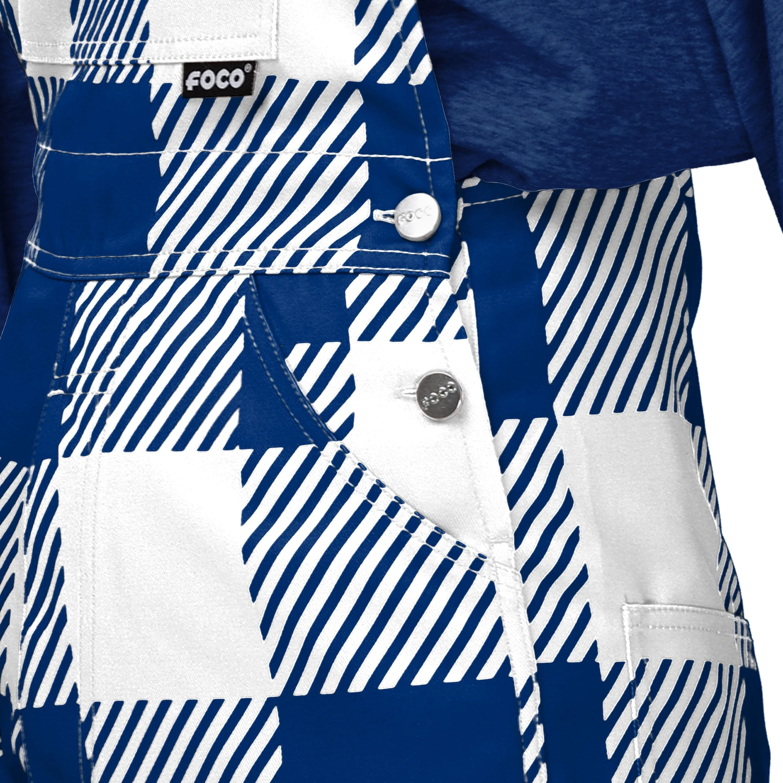 Los Angeles Dodgers MLB Womens Plaid Bib Overalls - Image 5