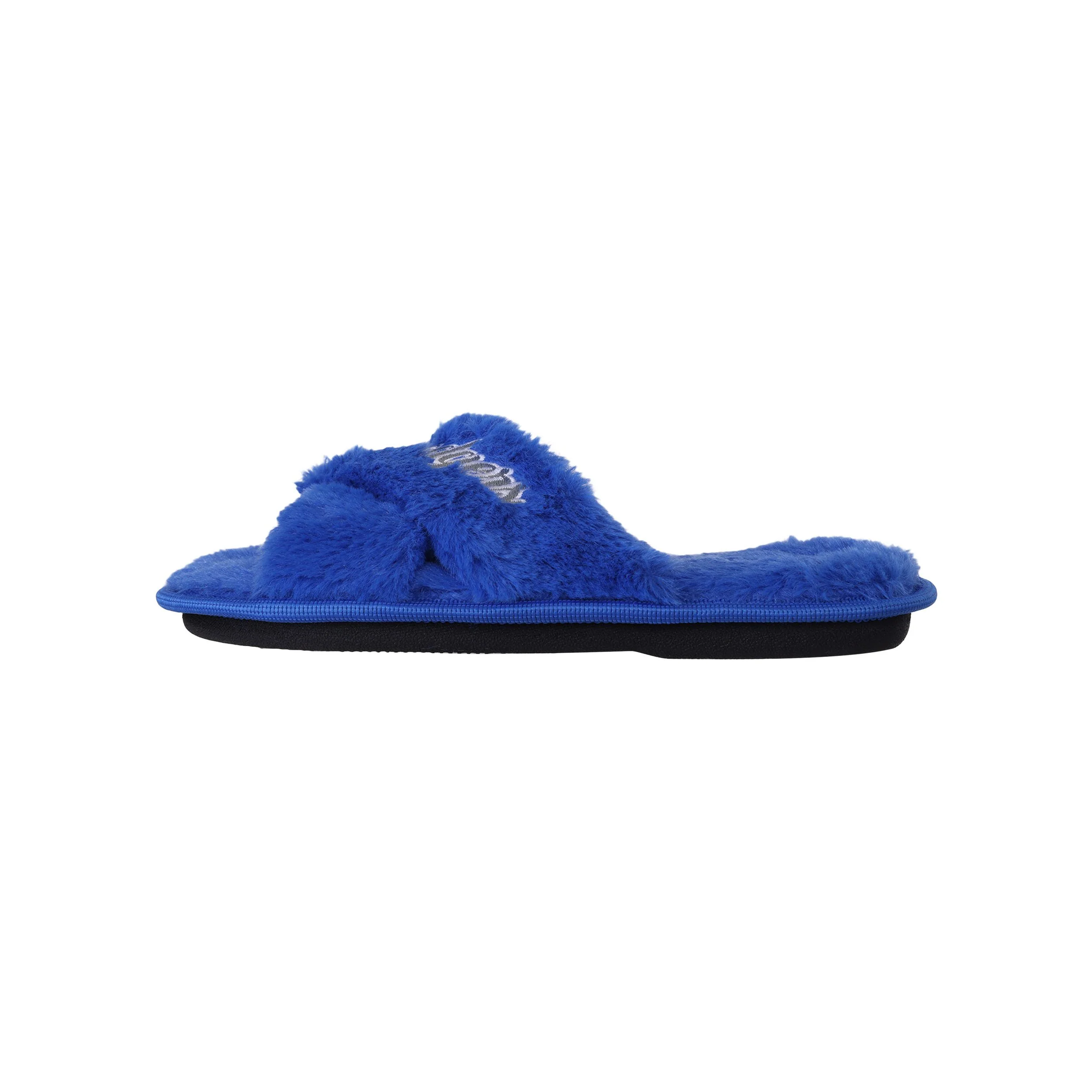 Los Angeles Dodgers MLB Womens Script Wordmark Fur Cross Slide - Image 4