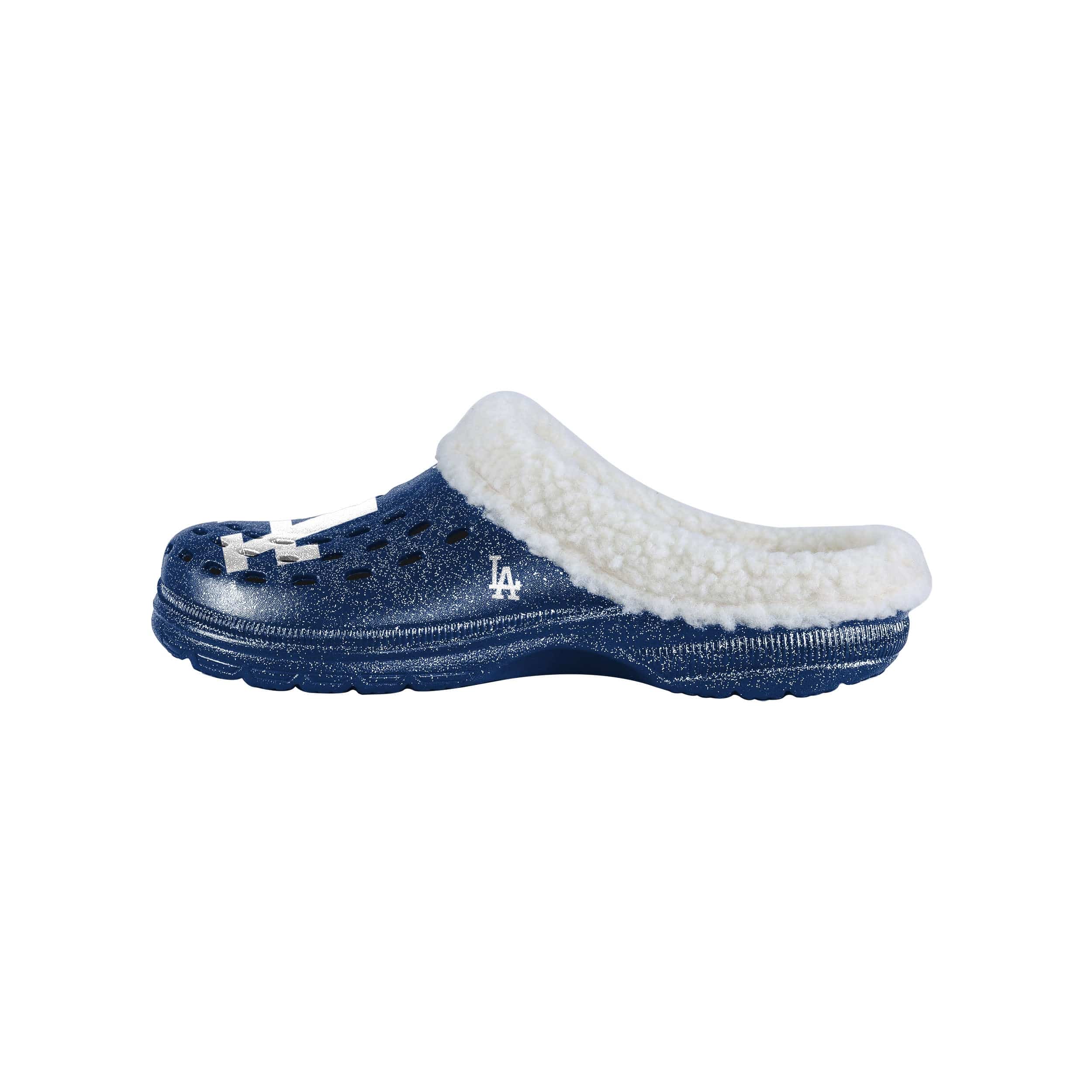 Los Angeles Dodgers MLB Womens Sherpa Lined Glitter Clog - Image 2