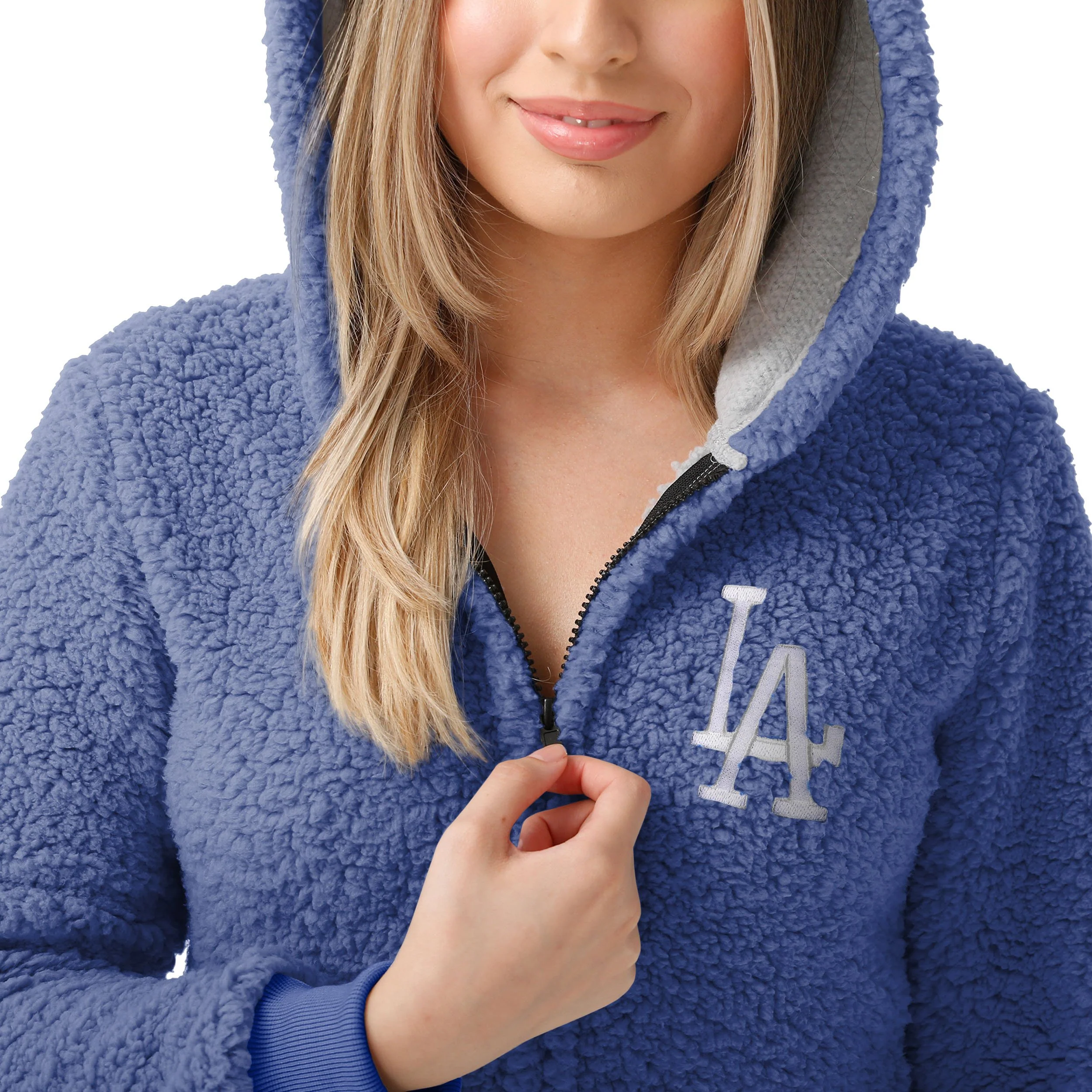 Los Angeles Dodgers MLB Womens Sherpa One Piece Pajamas - Image 3