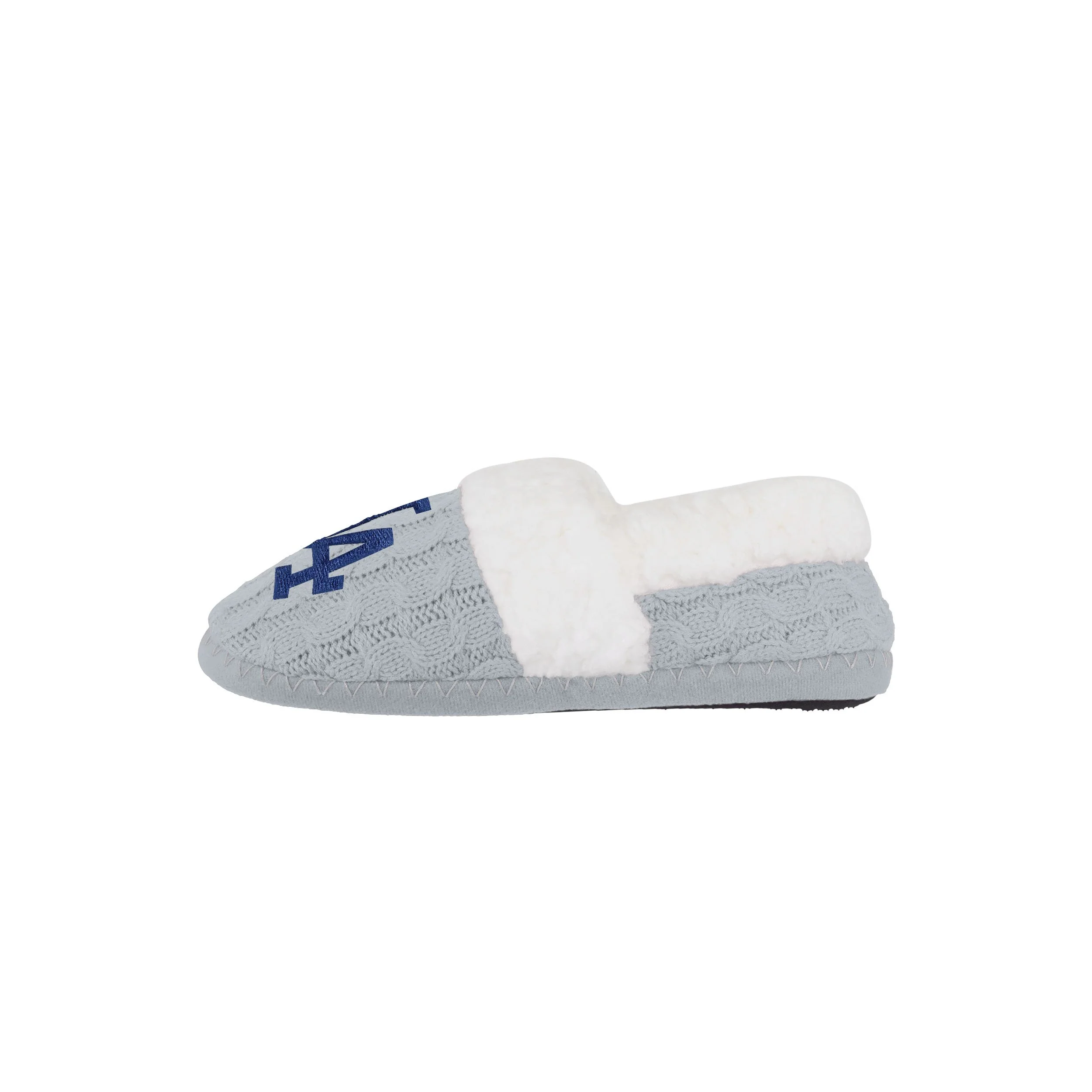 Los Angeles Dodgers MLB Womens Team Color Fur Moccasin Slippers - Image 2