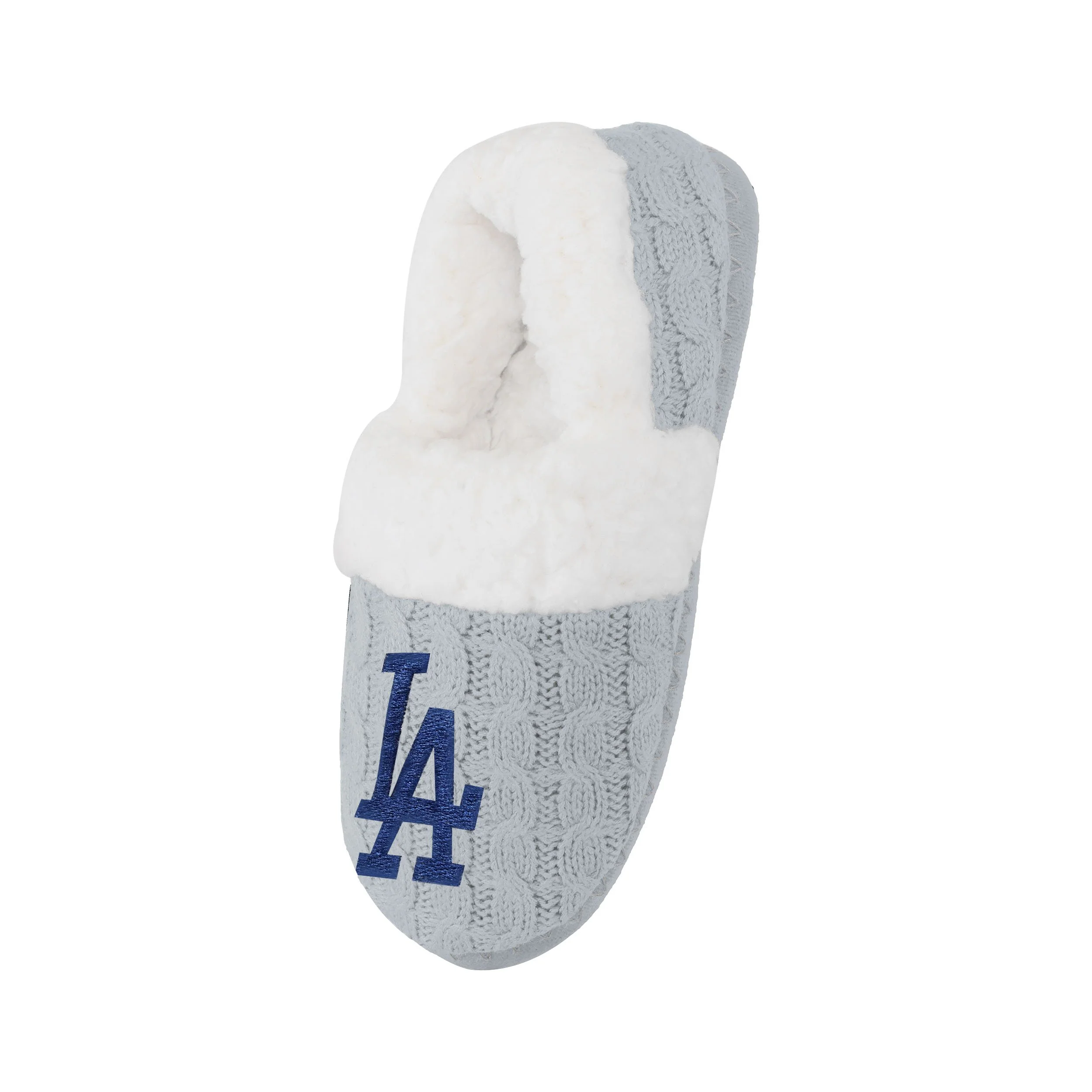 Los Angeles Dodgers MLB Womens Team Color Fur Moccasin Slippers - Image 3