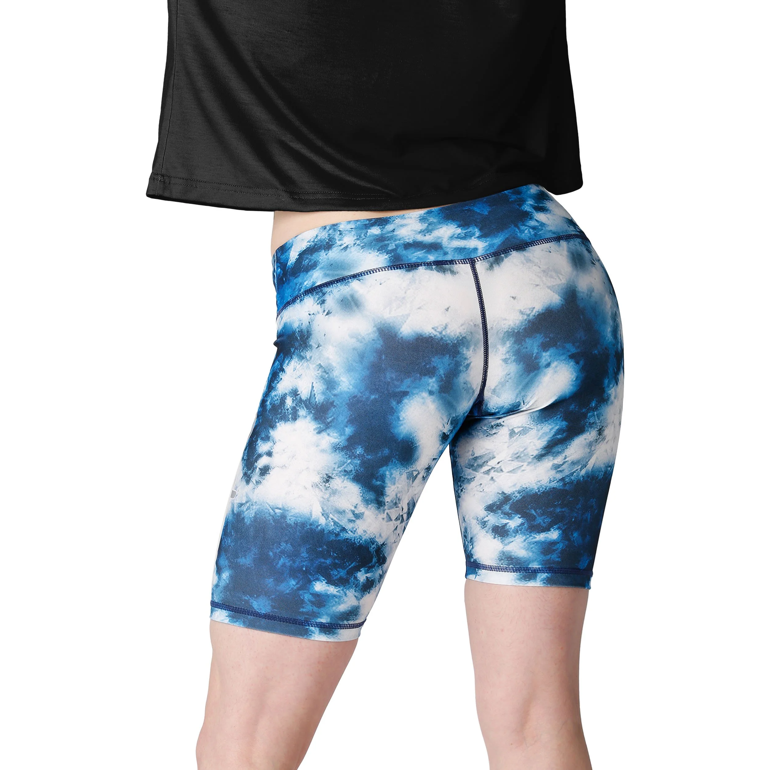 Los Angeles Dodgers MLB Womens Team Color Tie-Dye Bike Shorts - Image 2