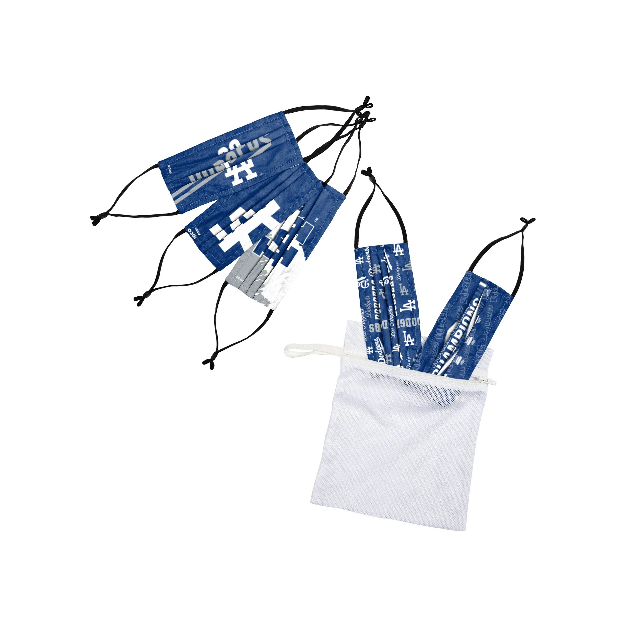 Los Angeles Dodgers MLB Youth Rising Stars Adjustable 5 Pack Face Cover - Image 2