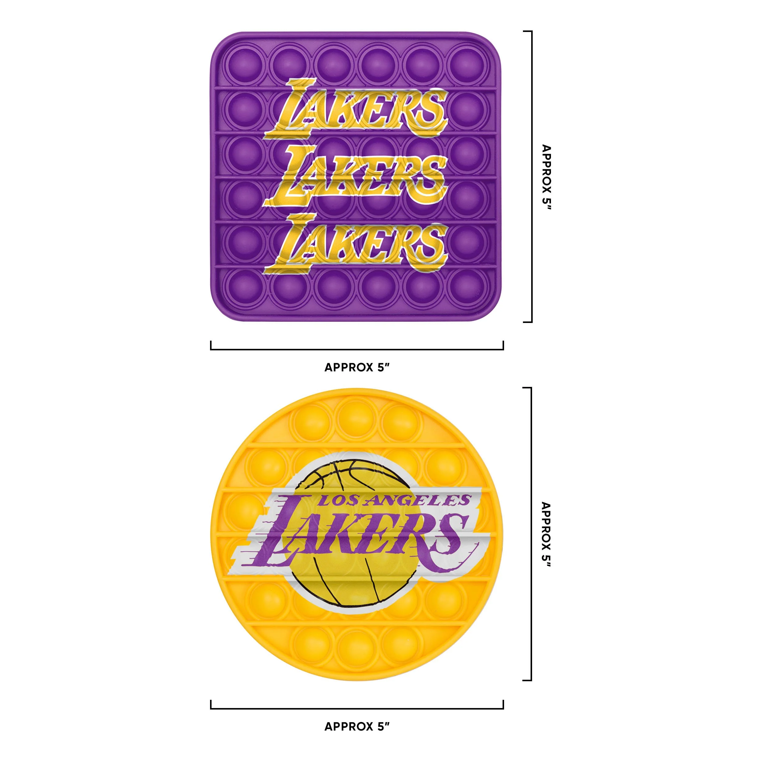 Los Angeles Lakers NBA 2 Pack Ball & Square Push-Itz Fidget - Image 2