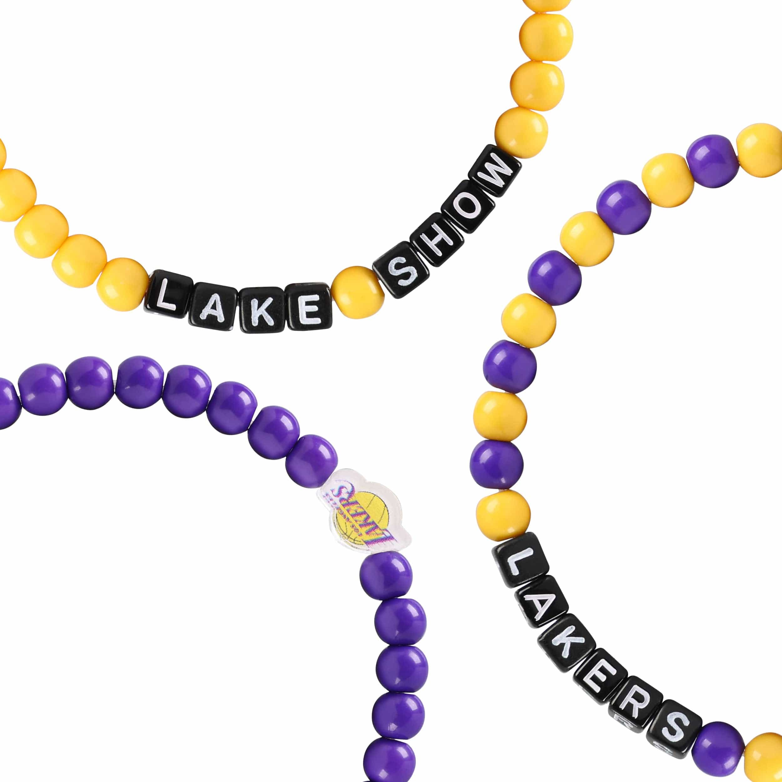 Los Angeles Lakers NBA 3 Pack Beaded Friendship Bracelet - Image 2