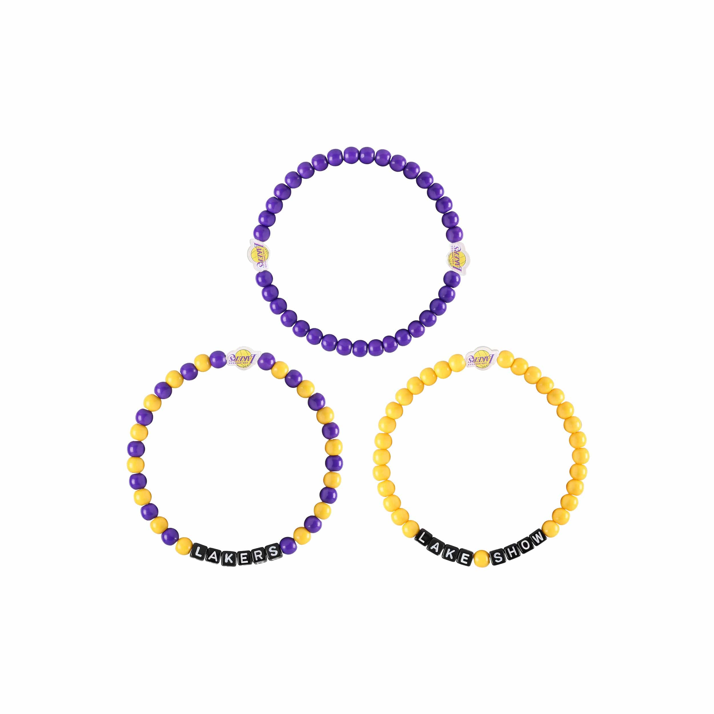 Los Angeles Lakers NBA 3 Pack Beaded Friendship Bracelet - Image 3