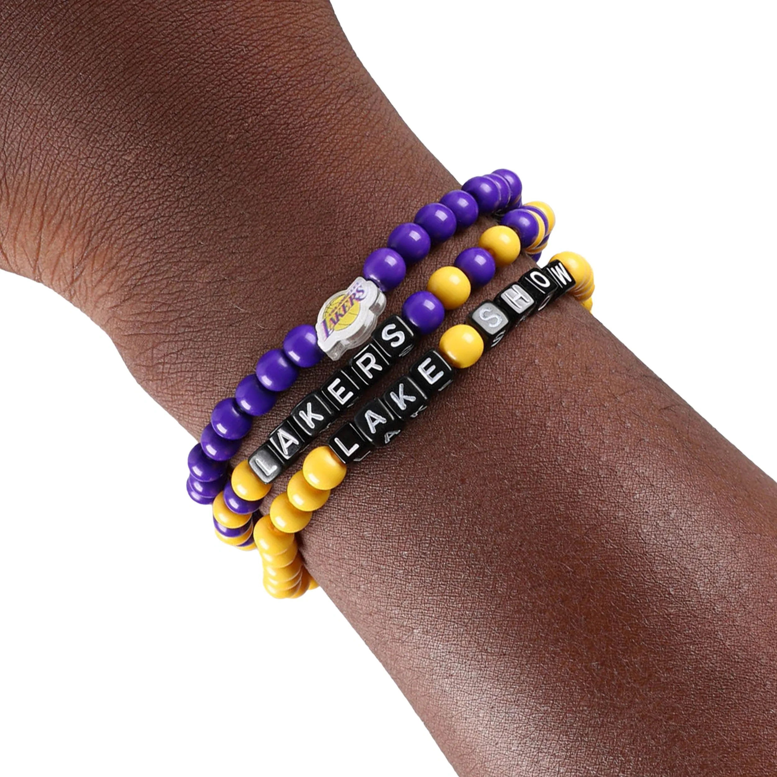 Los Angeles Lakers NBA 3 Pack Beaded Friendship Bracelet - Image 4