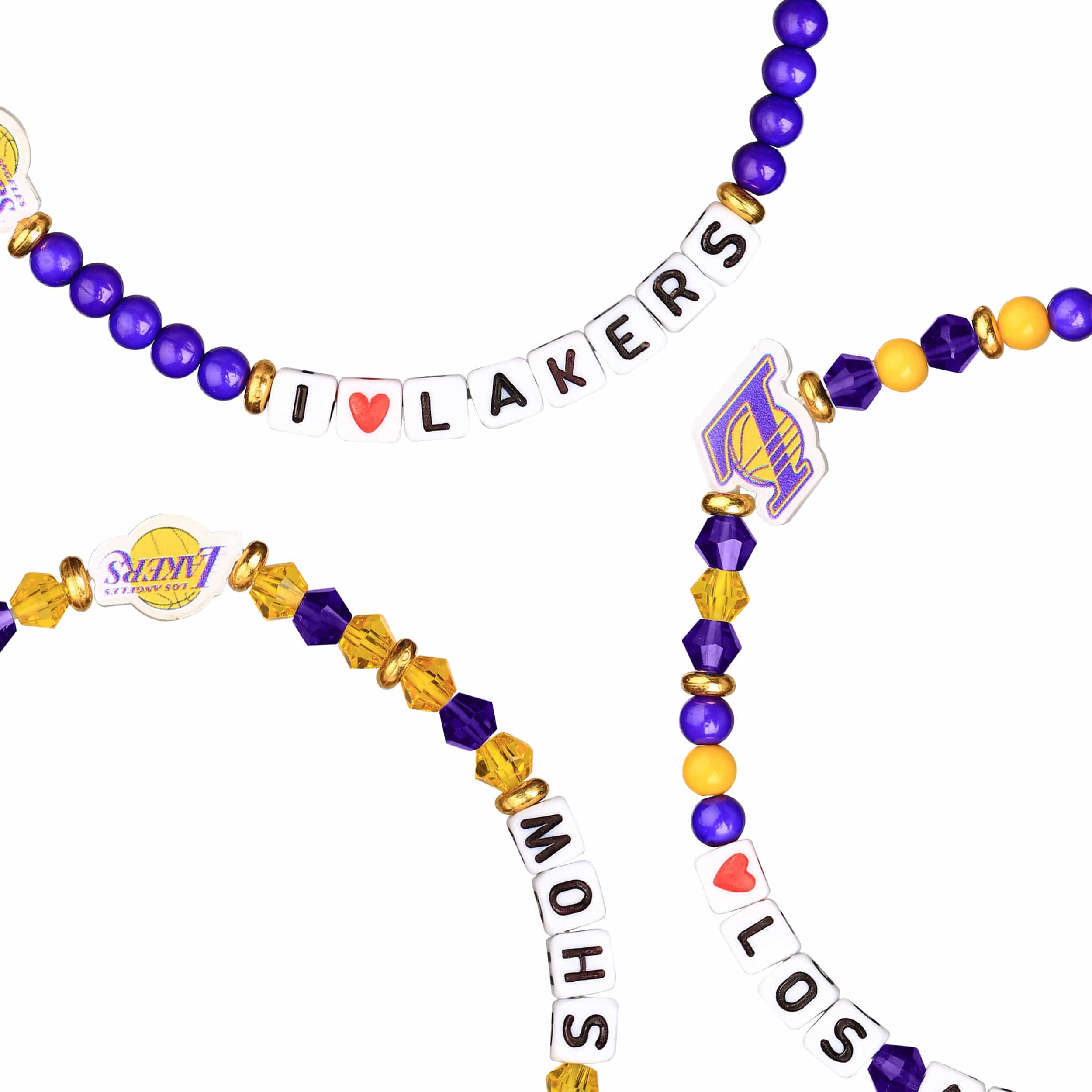 Los Angeles Lakers NBA 3 Pack Friendship Bracelet - Image 2