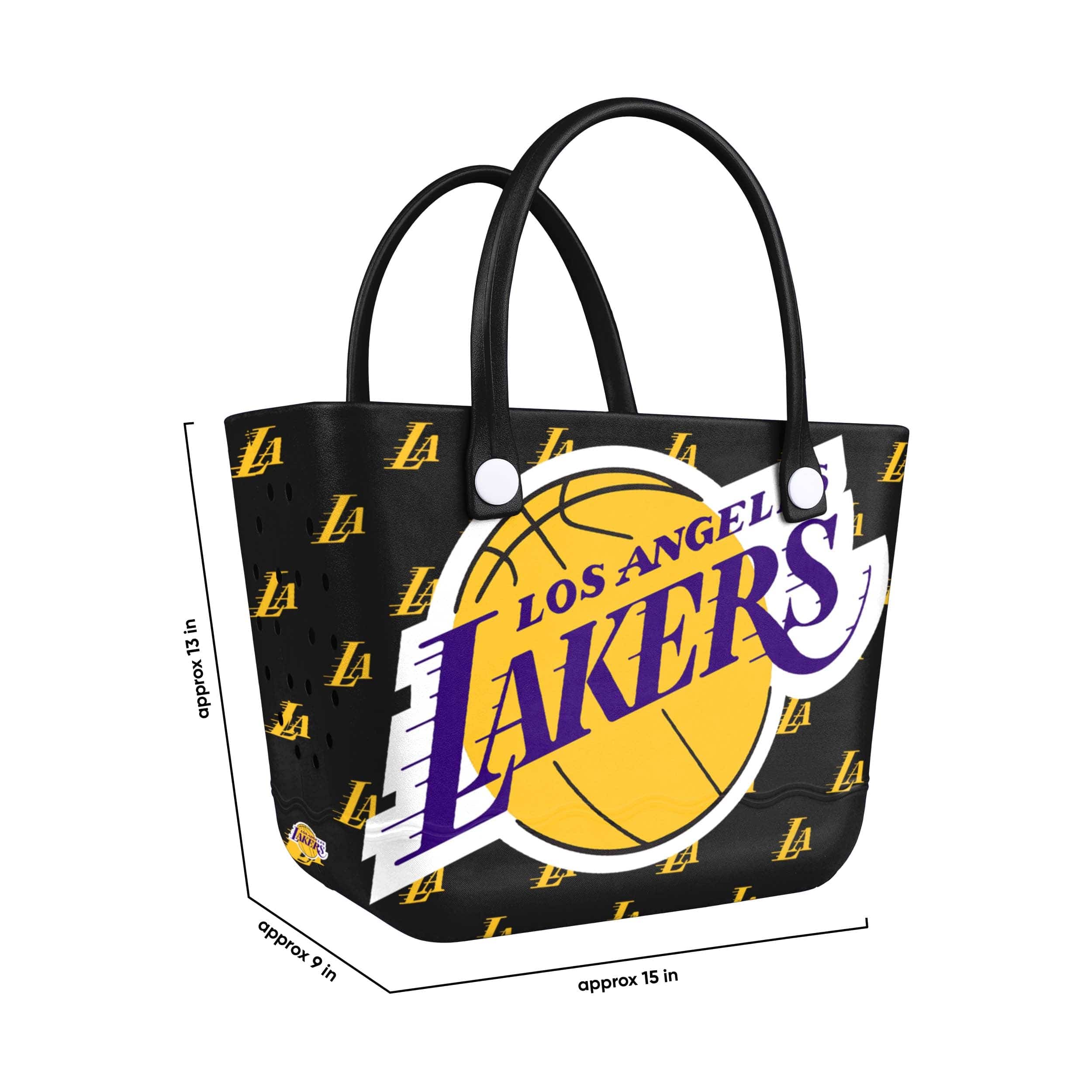 Los Angeles Lakers NBA Big Logo Mini Print Tailgate Tote Bag - Image 3