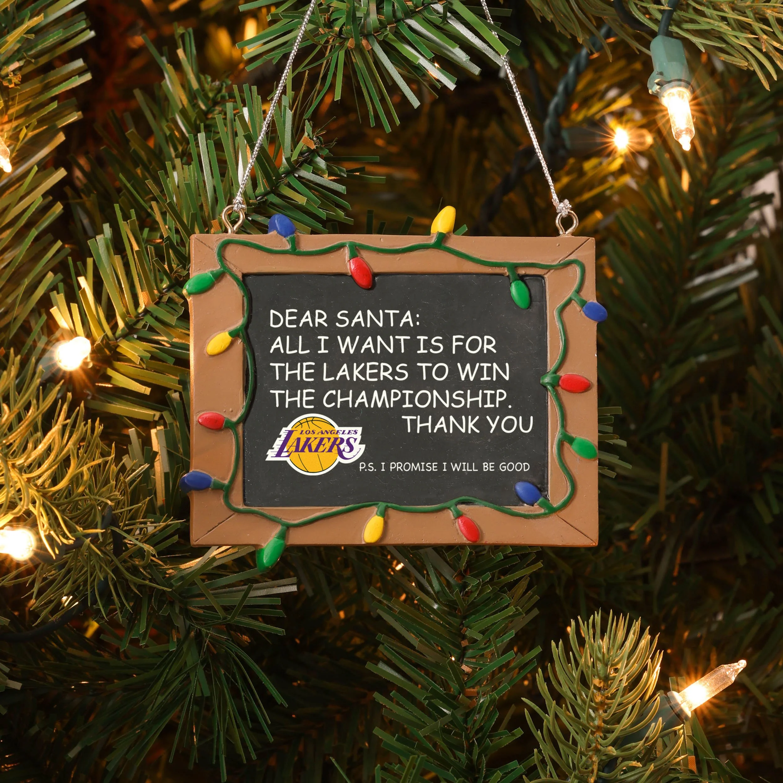 Los Angeles Lakers NBA Chalkboard Sign Ornament - Image 2