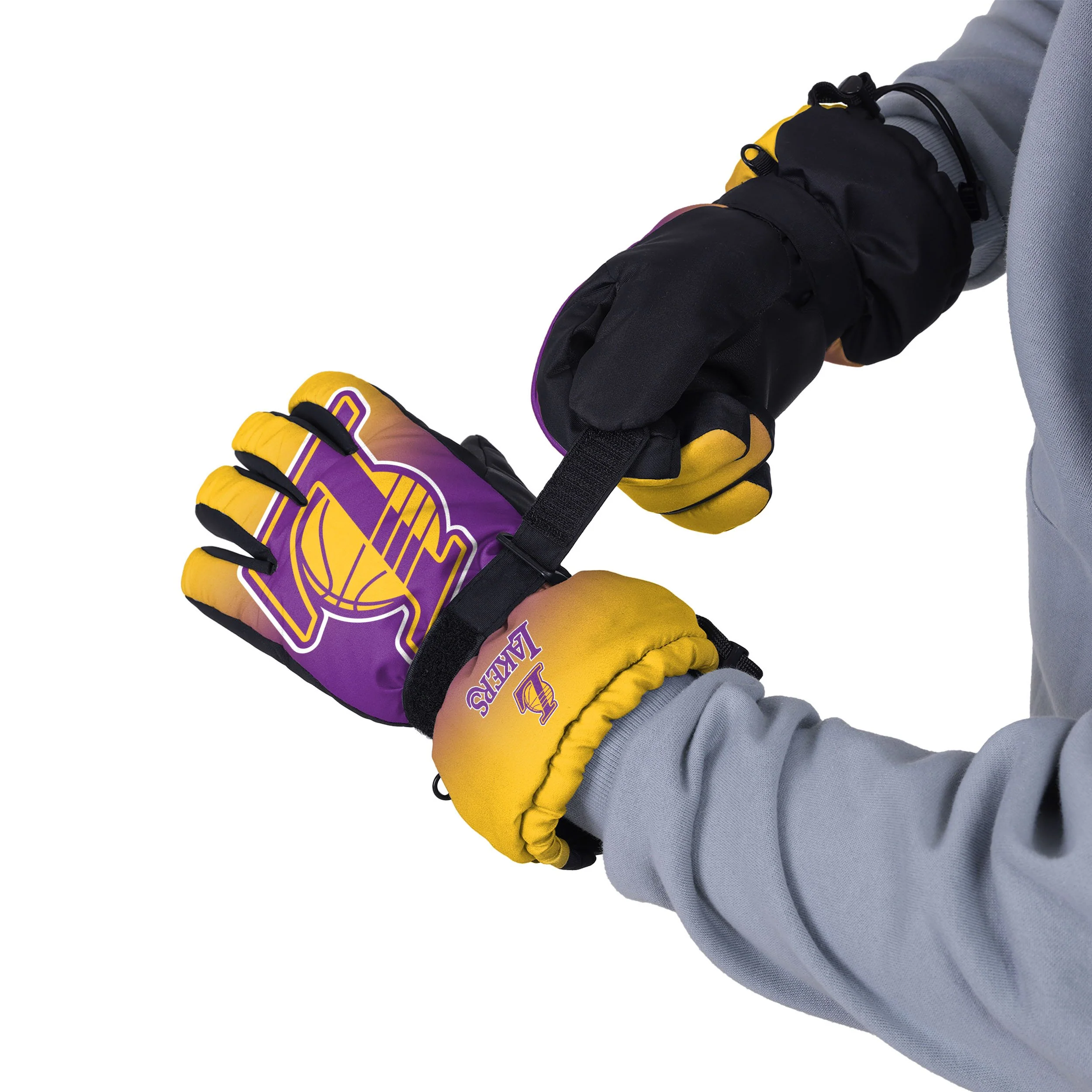 Los Angeles Lakers NBA Gradient Big Logo Insulated Gloves - Image 2