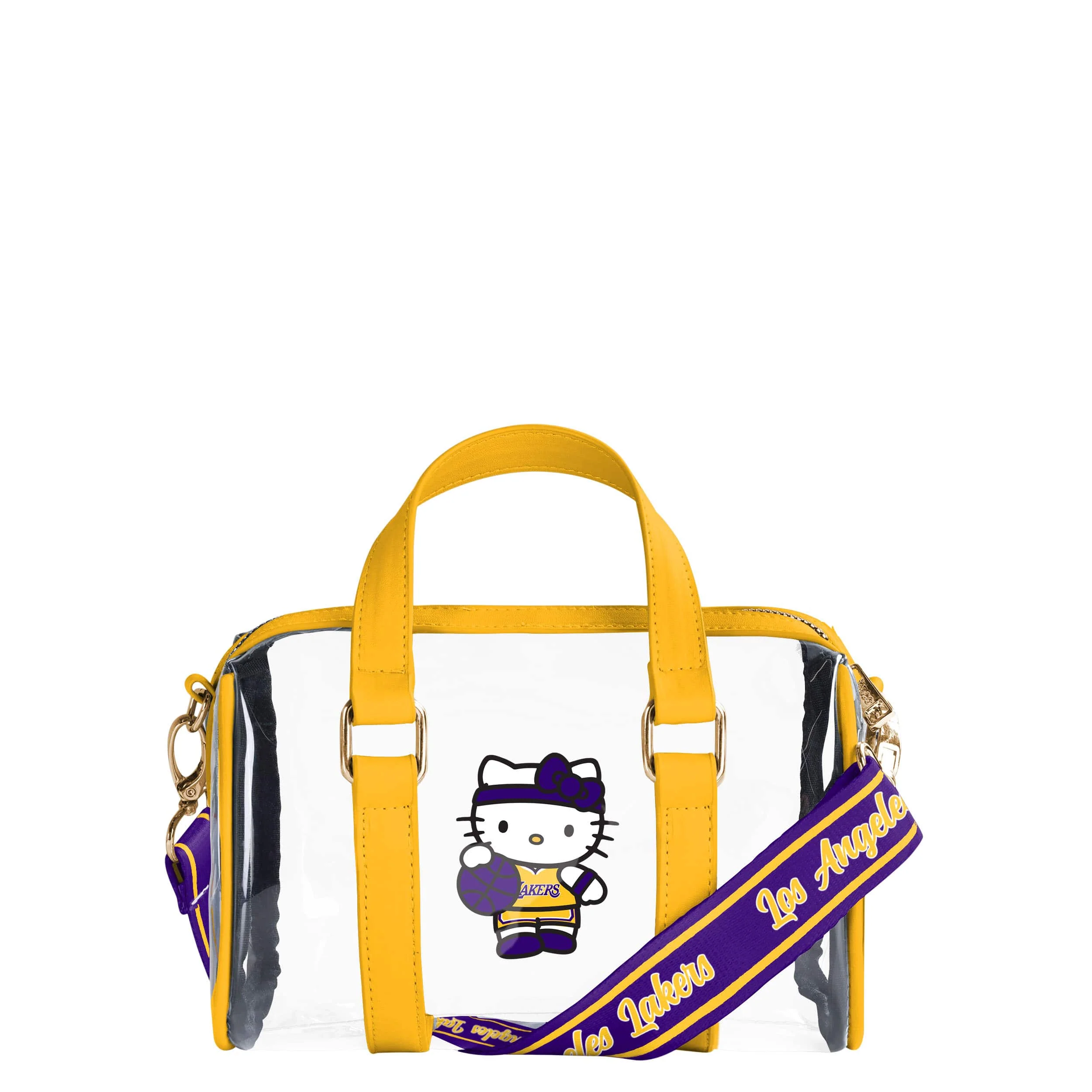 Los Angeles Lakers NBA Hello Kitty® Clear Barrel Bag (PREORDER - SHIPS LATE JUNE)