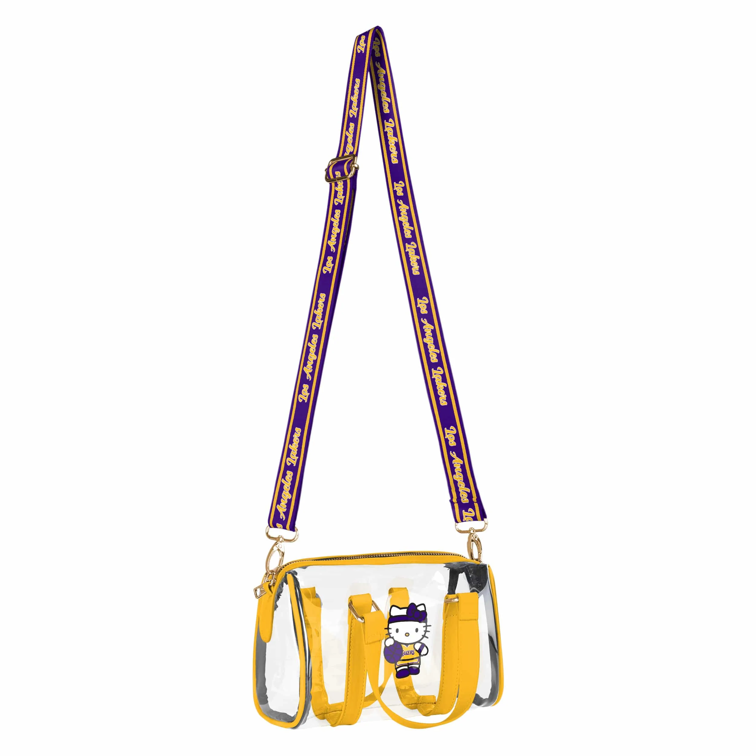 Los Angeles Lakers NBA Hello Kitty® Clear Barrel Bag (PREORDER - SHIPS LATE JUNE) - Image 2