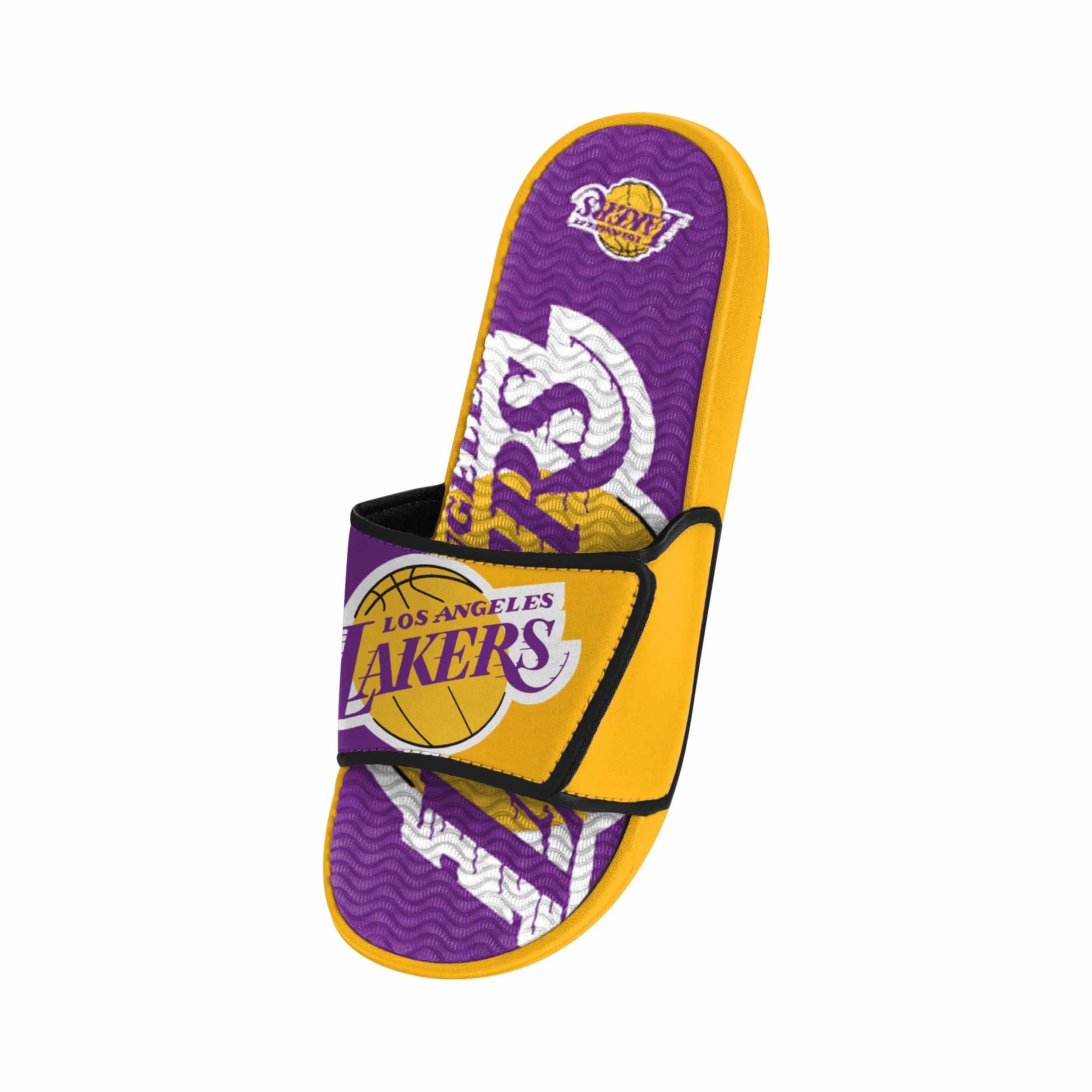 Los Angeles Lakers NBA Mens Colorblock Big Logo Gel Slides - Image 3