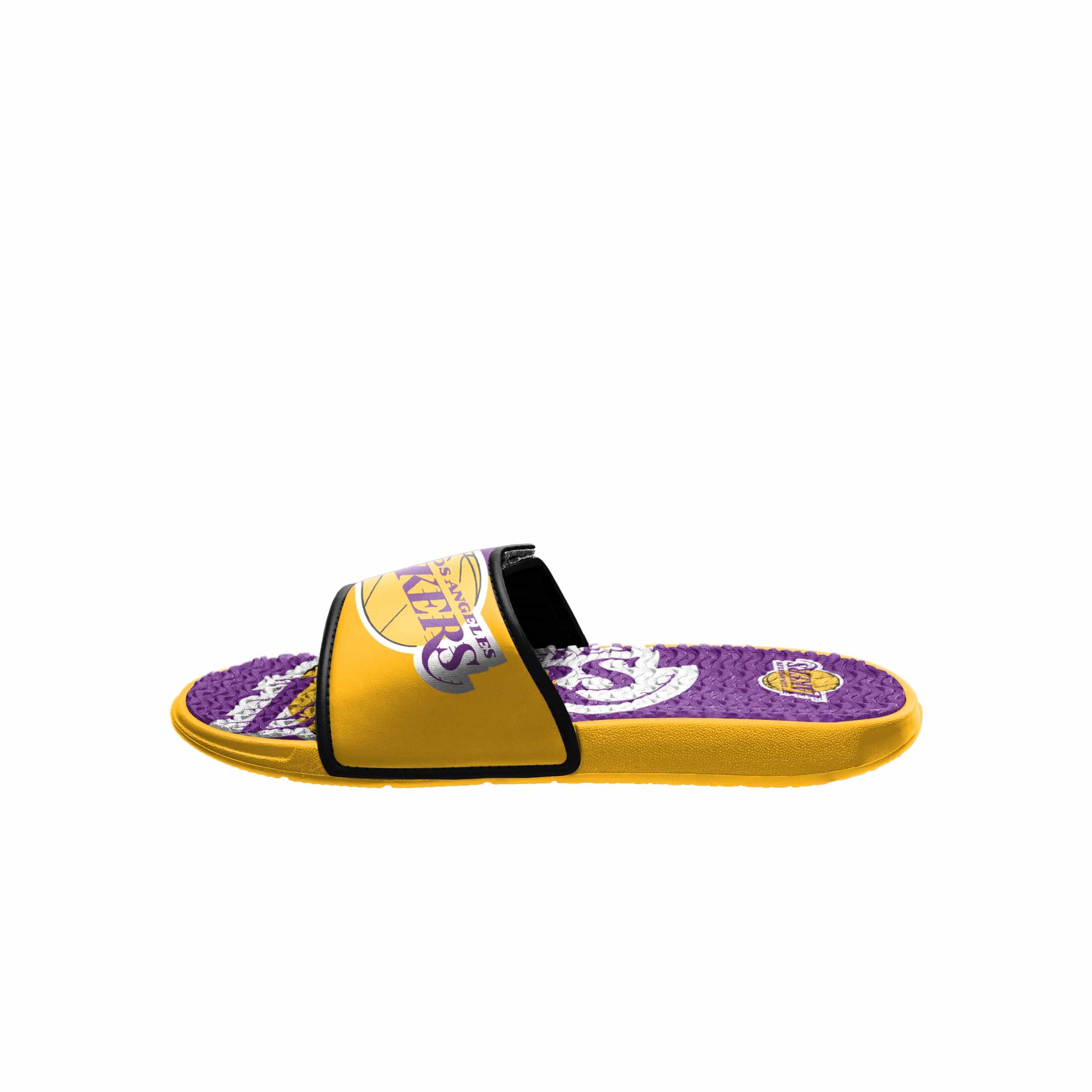 Los Angeles Lakers NBA Mens Colorblock Big Logo Gel Slides - Image 4