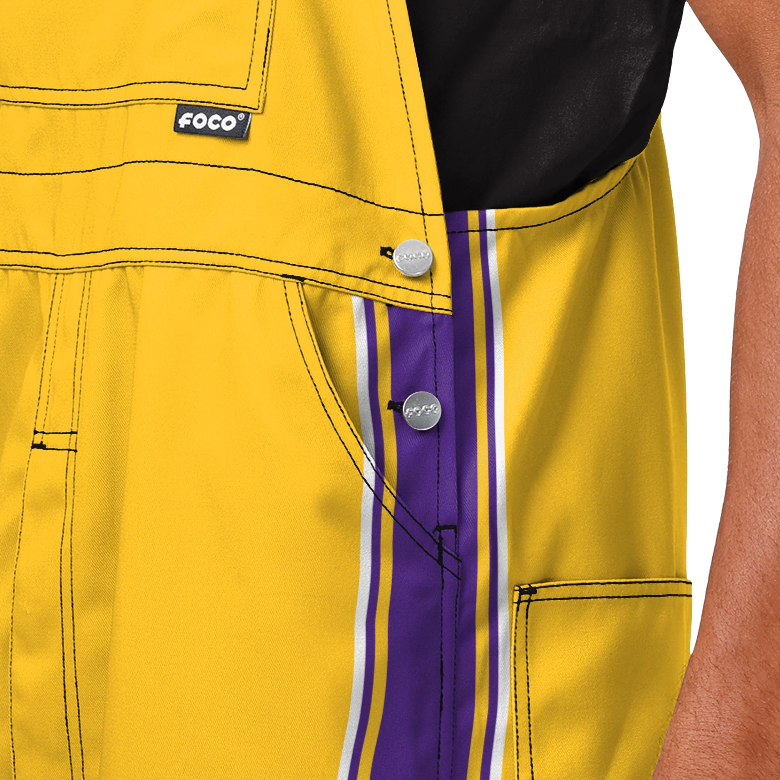 Los Angeles Lakers NBA Mens Team Stripe Bib Overalls - Image 4