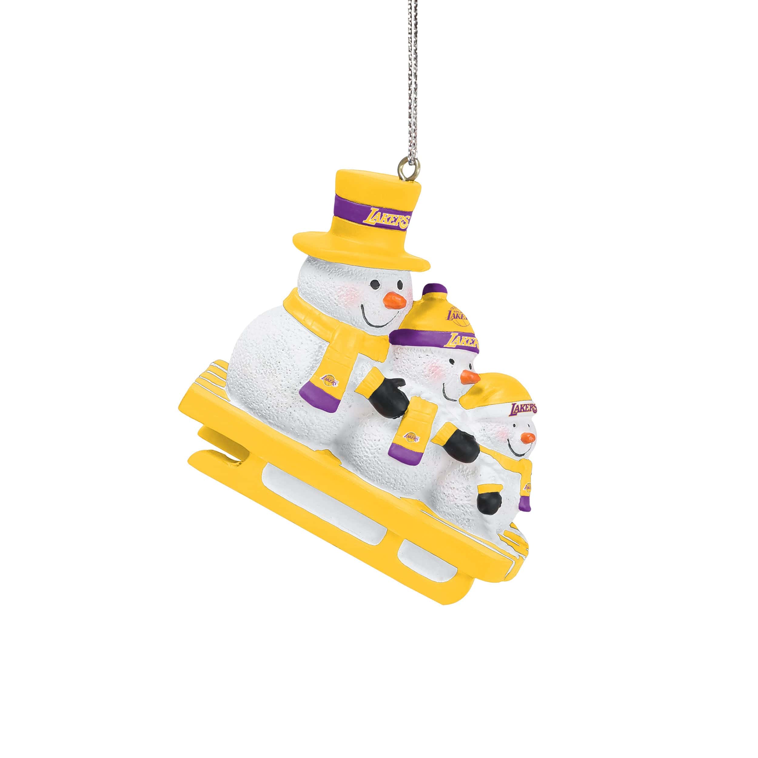 Los Angeles Lakers NBA Sledding Snowmen Ornament - Image 2