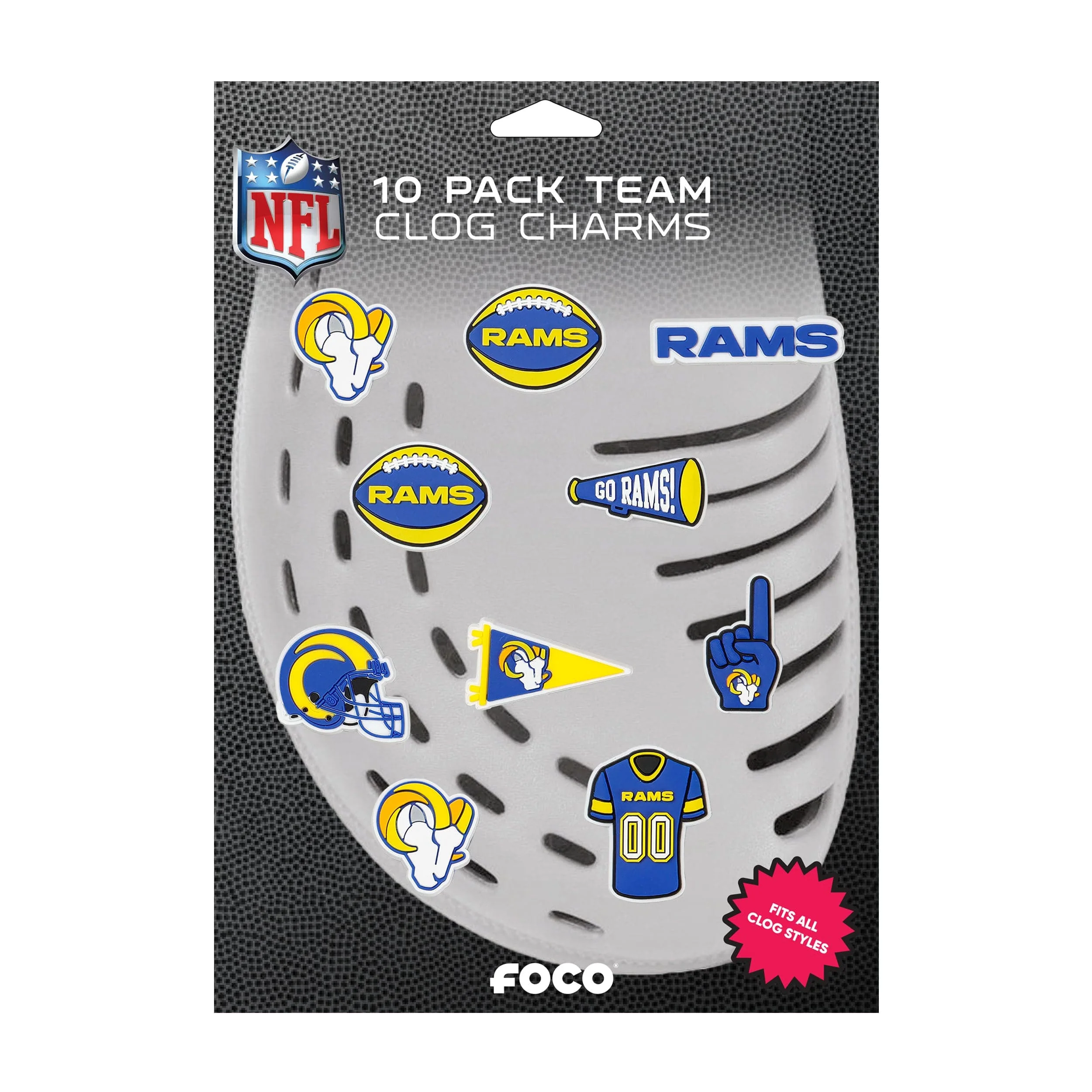 Los Angeles Rams NFL 10 Pack Team Clog Charms - Image 5