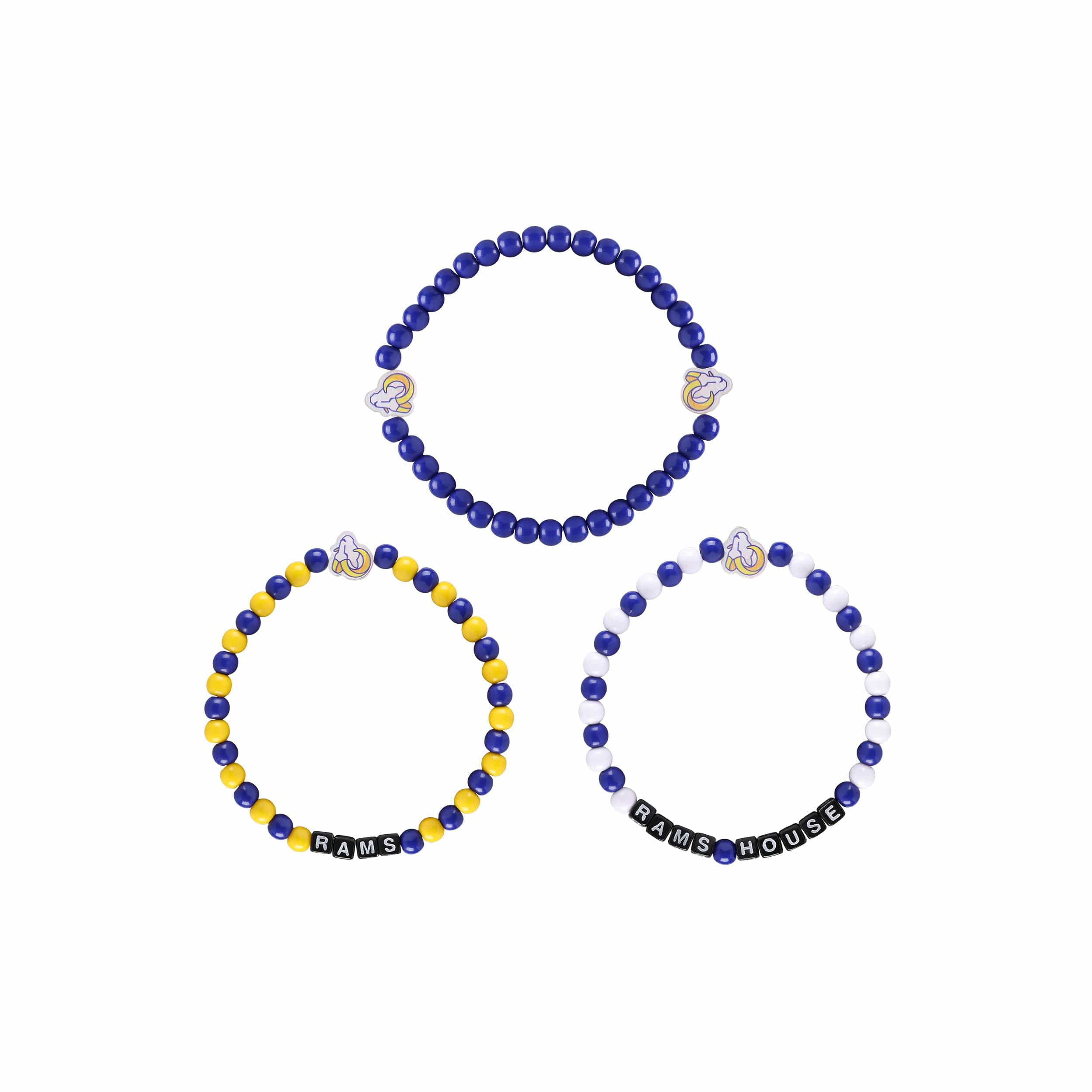 Los Angeles Rams NFL 3 Pack Beaded Friendship Bracelet - Image 3
