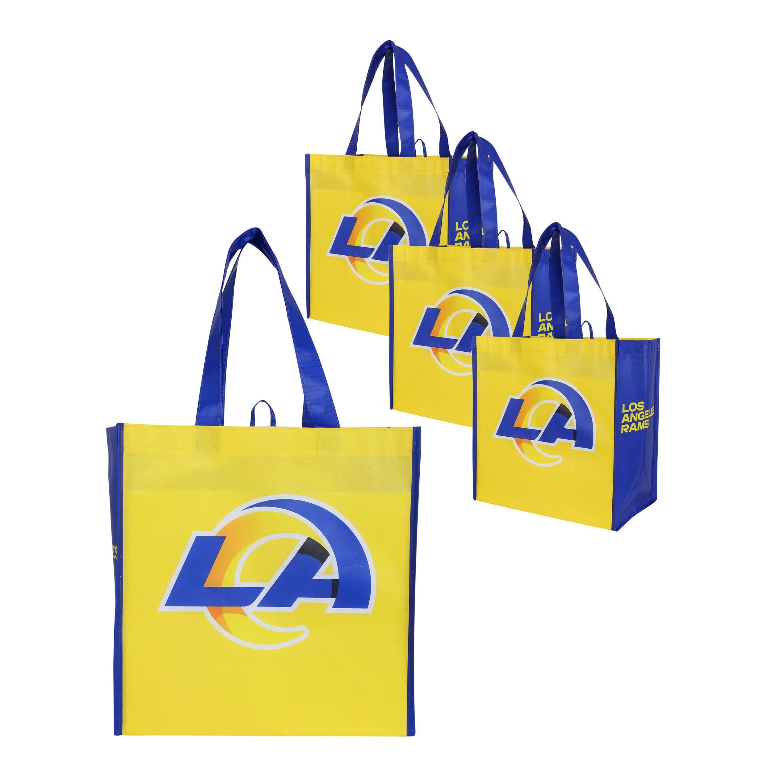 Los Angeles Rams NFL 4 Pack Reusable Shopping Bag - Image 2