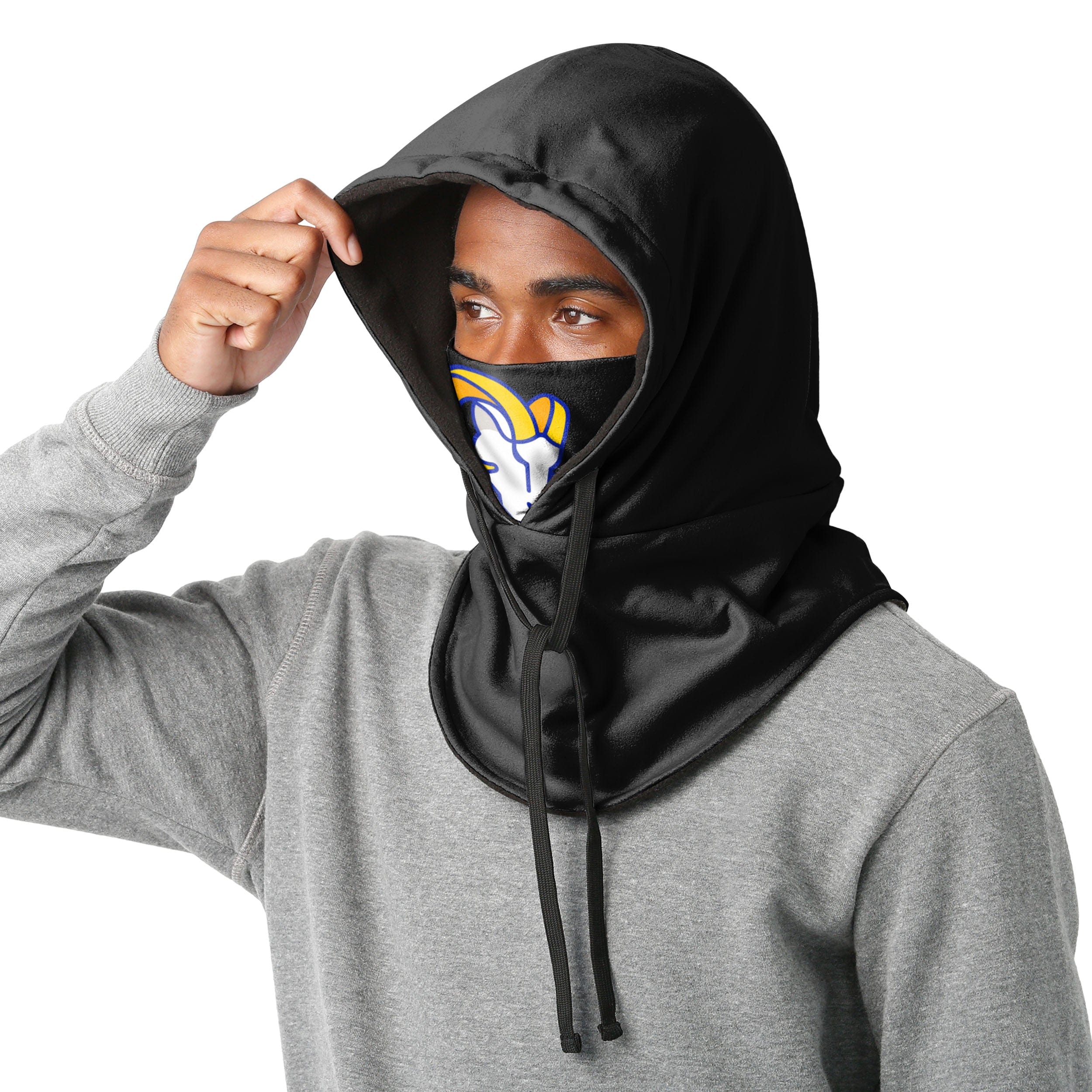 Los Angeles Rams NFL Black Drawstring Hooded Gaiter - Image 3