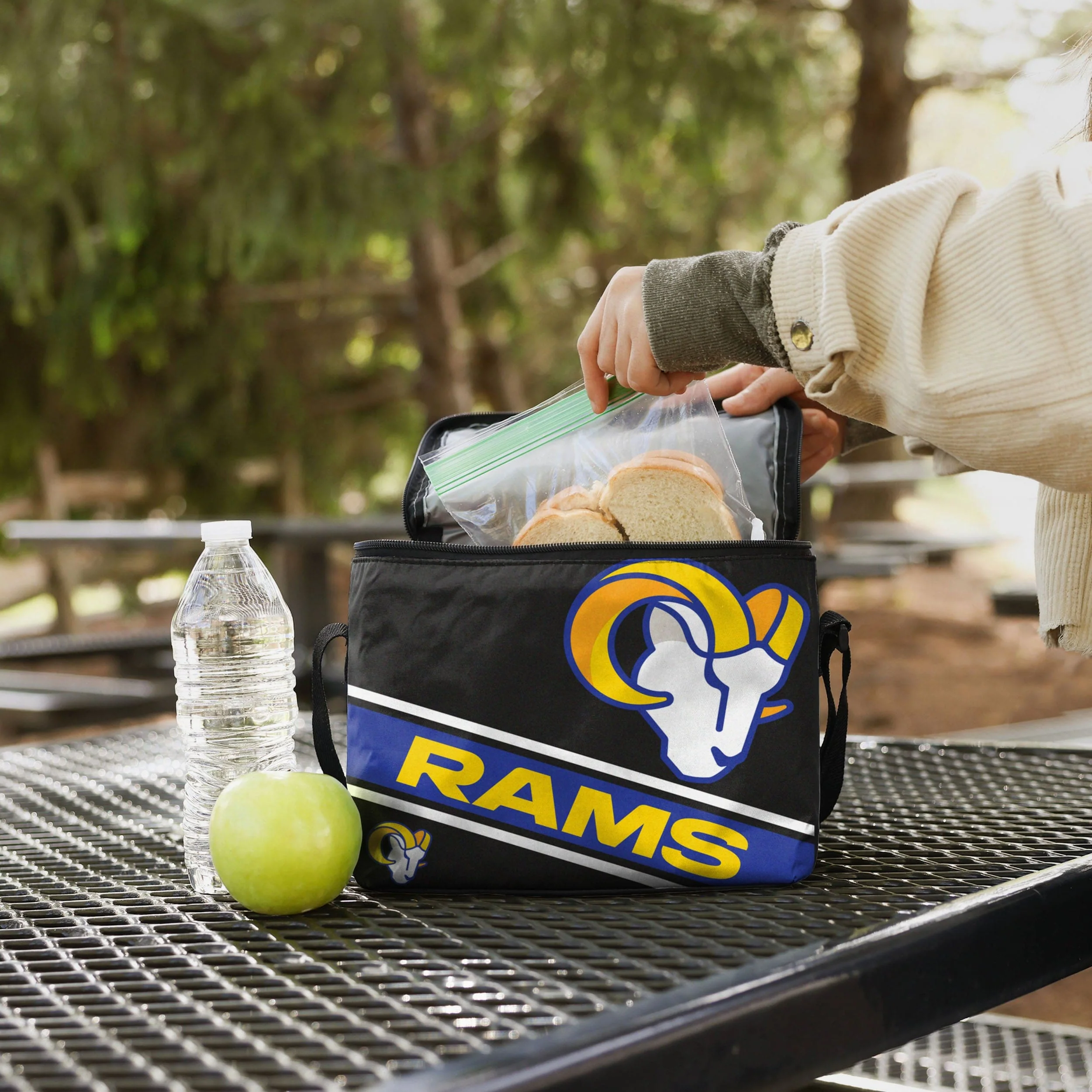 Los Angeles Rams NFL Exclusive Big Logo Stripe 6 Pack Cooler - Image 3