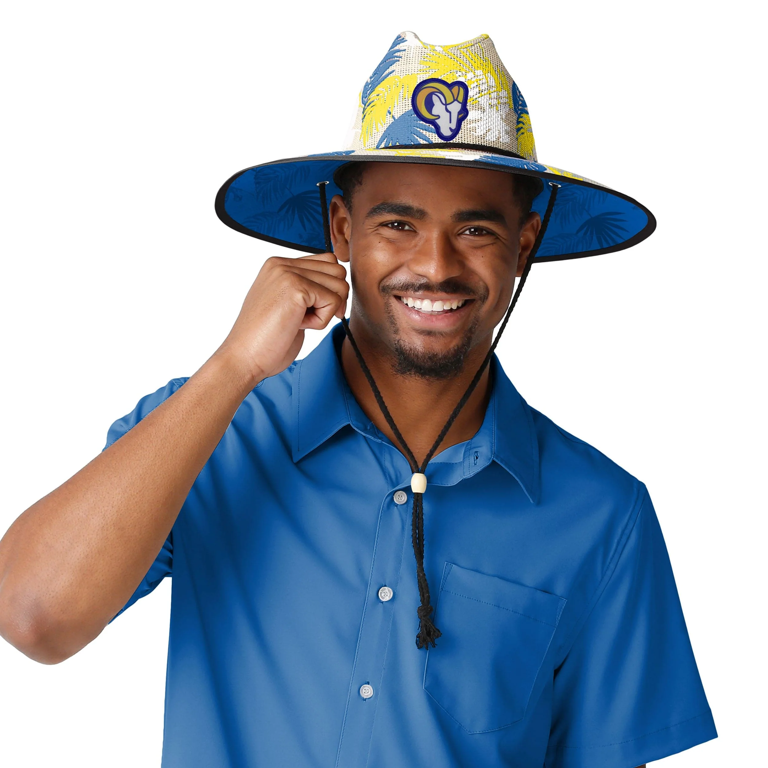 Los Angeles Rams NFL Floral Printed Straw Hat - Image 2